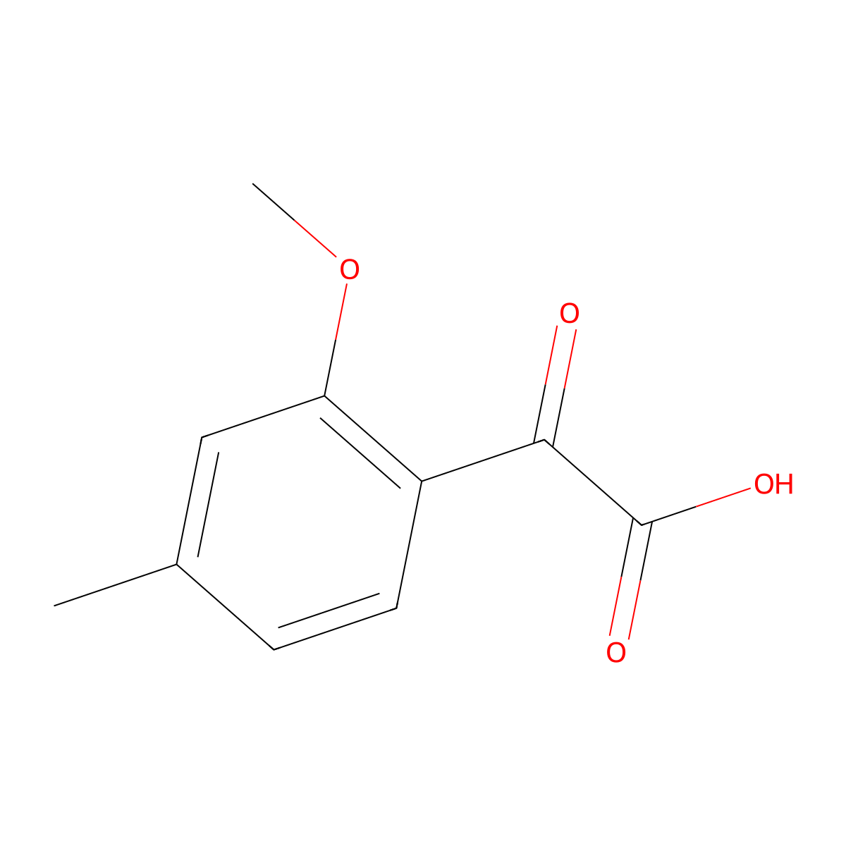 2-(2-Methoxy-4-methylphenyl)-2-oxoacetic acid molecular structure, CAS 1378766-72-3