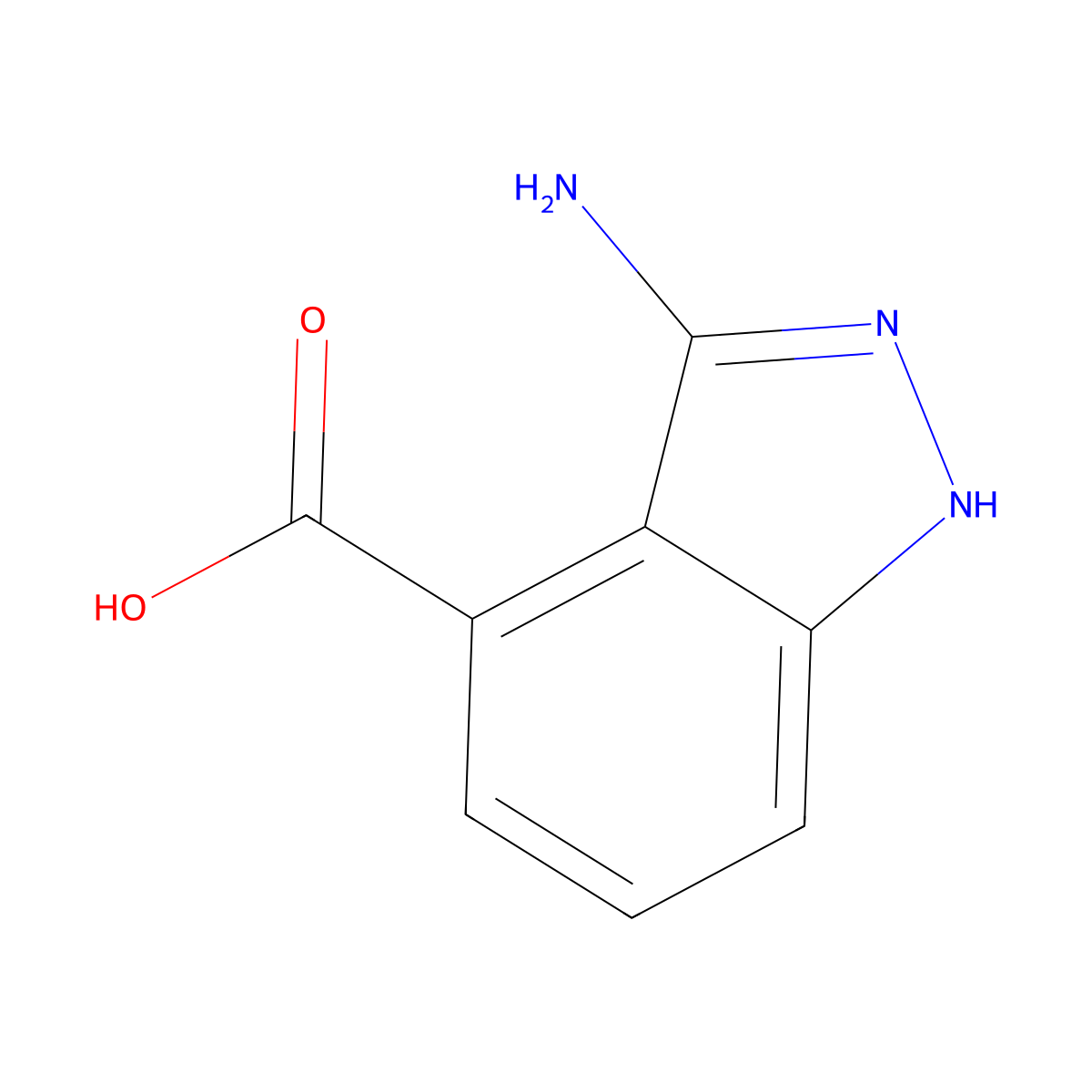 3-amino-1H-indazole-4-carboxylic acid molecular structure, CAS 1378774-23-2