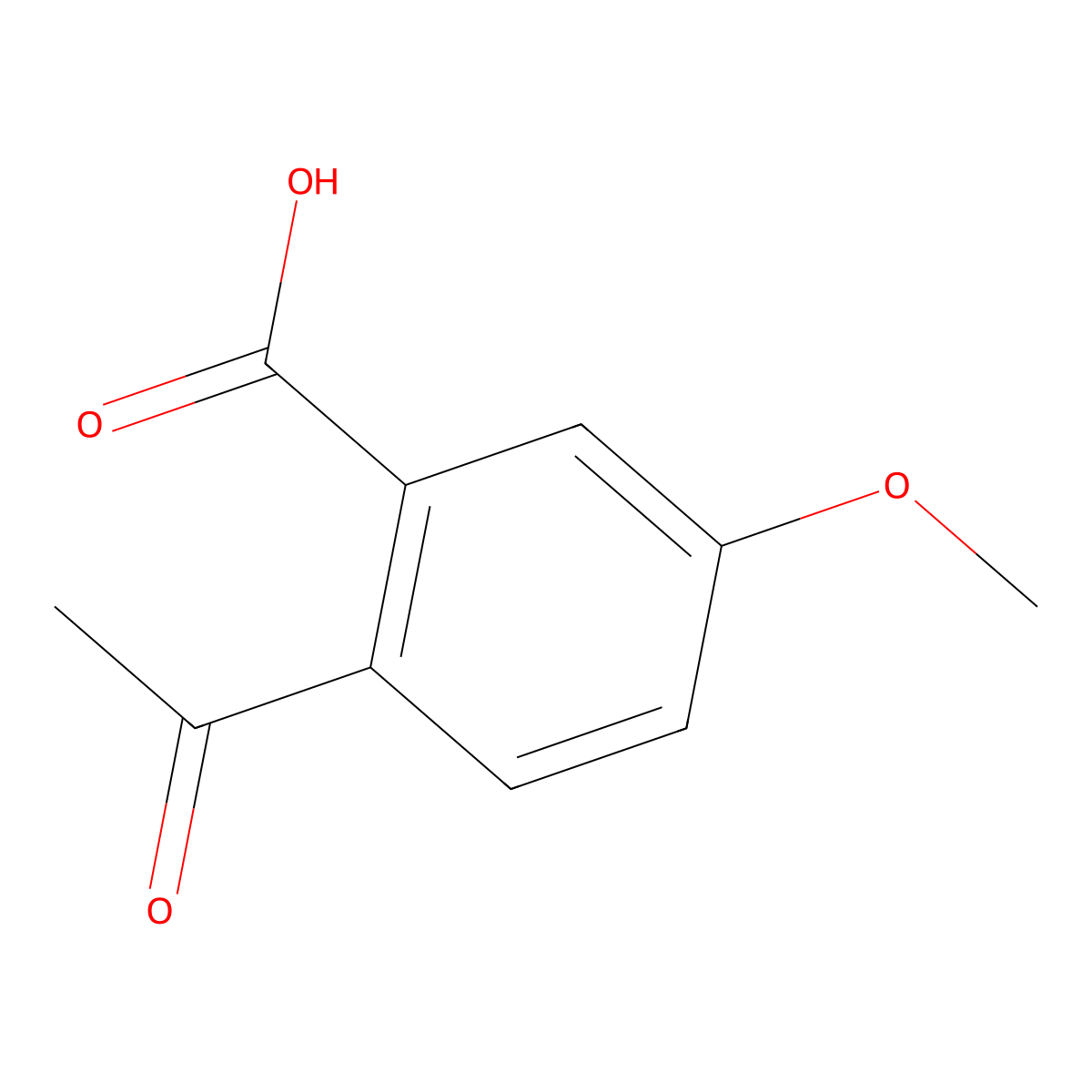 2-Acetyl-5-methoxybenzoic acid molecular structure, CAS 1378781-35-1