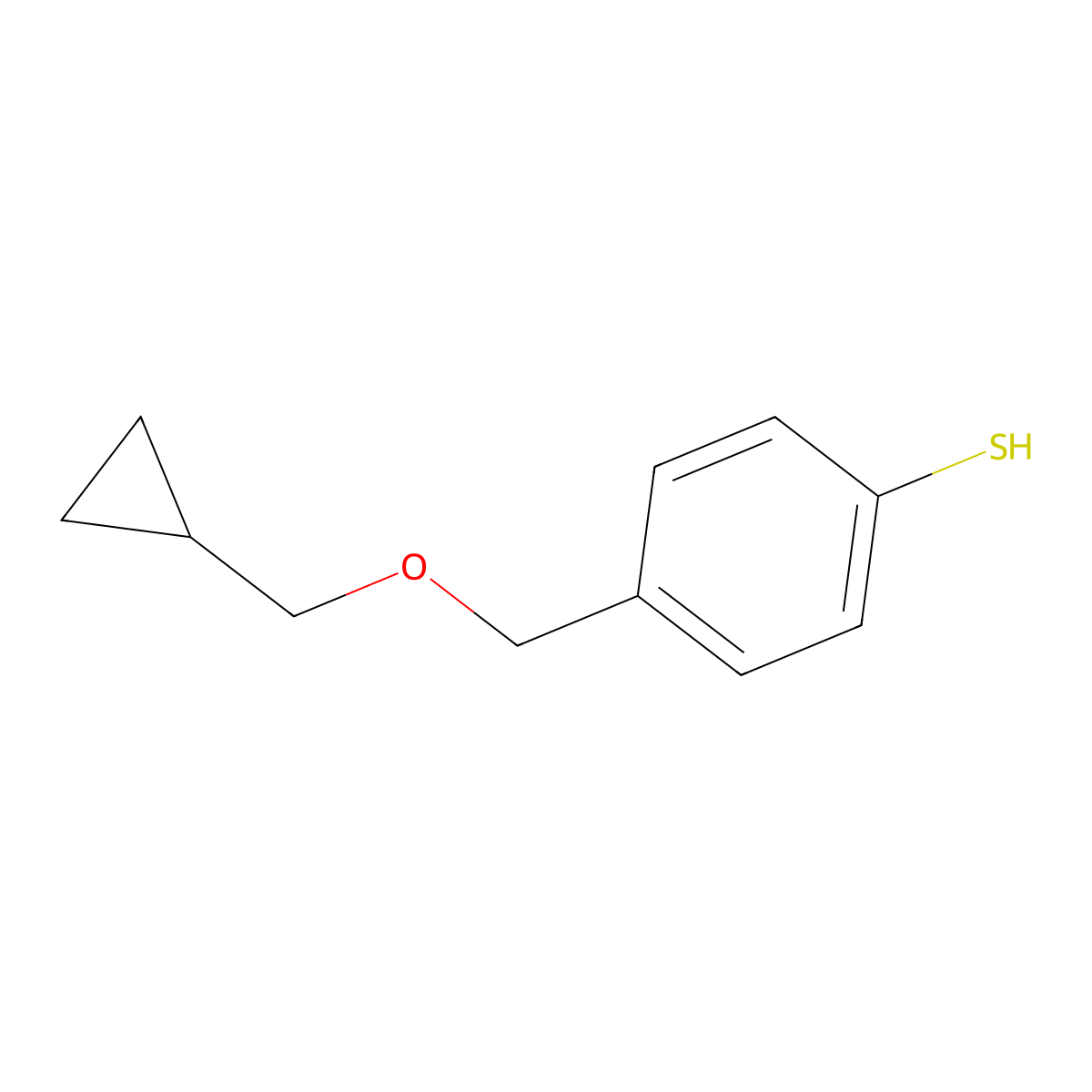 4-[(Cyclopropanemethoxy)methyl]thiophenol molecular structure, CAS 1378782-73-0