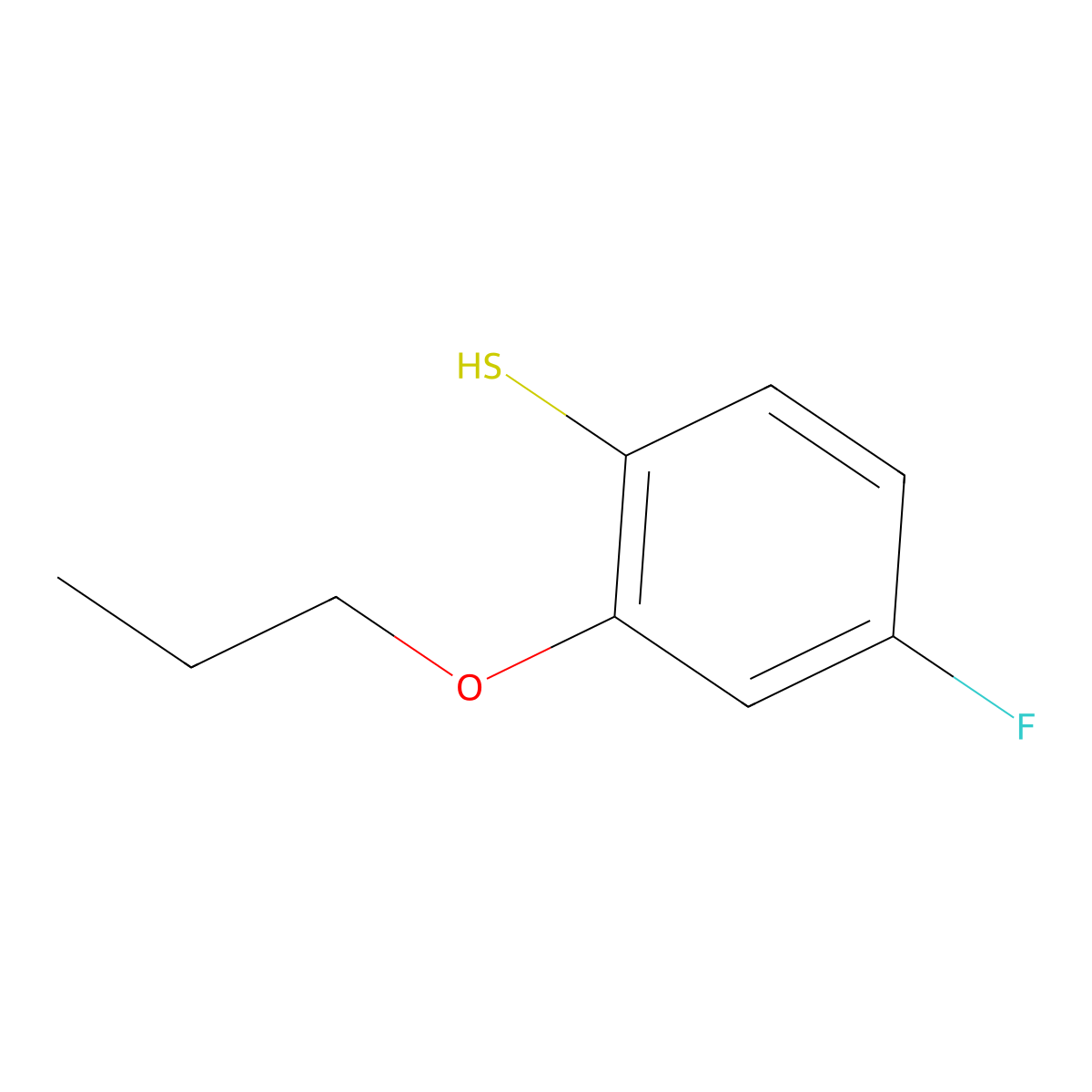 4-Fluoro-2-propoxybenzenethiol molecular structure, CAS 1378783-21-1