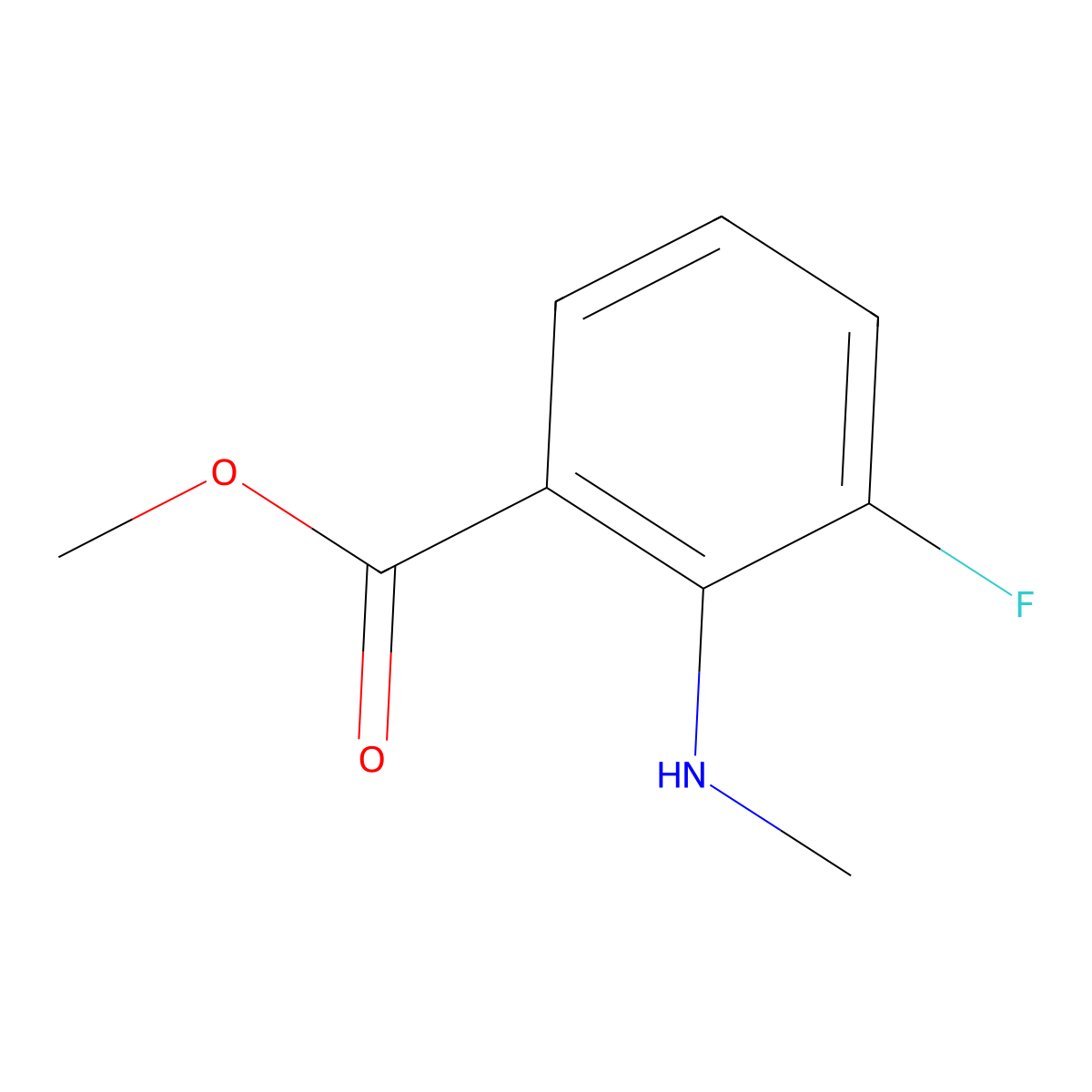 Methyl 3-fluoro-2-(methylamino)benzoate molecular structure, CAS 1378786-98-1