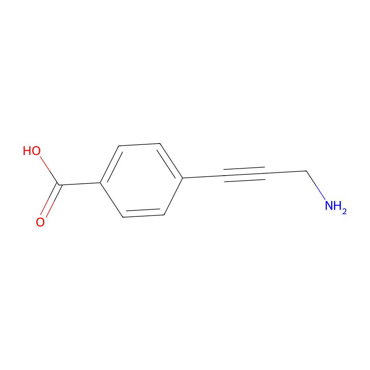 4-(3-Aminoprop-1-yn-1-yl)benzoic acid molecular structure, CAS 1378787-01-9