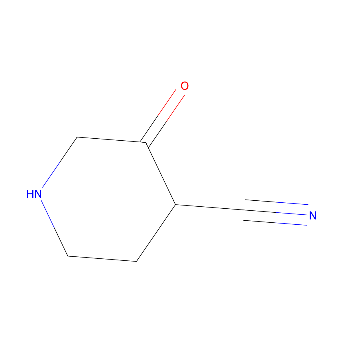 3-Oxopiperidine-4-carbonitrile molecular structure, CAS 1378793-22-6