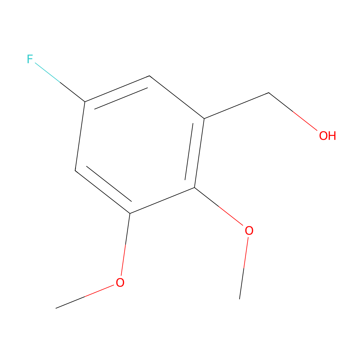 (5-Fluoro-2,3-dimethoxyphenyl)methanol molecular structure, CAS 1378794-80-9