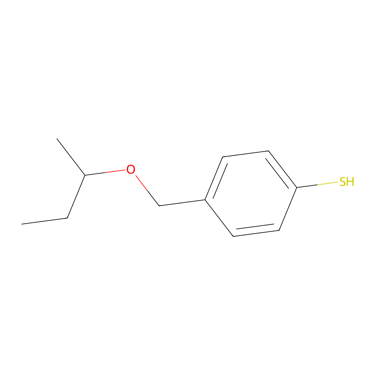 4-[(sec-Butyloxy)methyl]thiophenol molecular structure, CAS 1378795-32-4