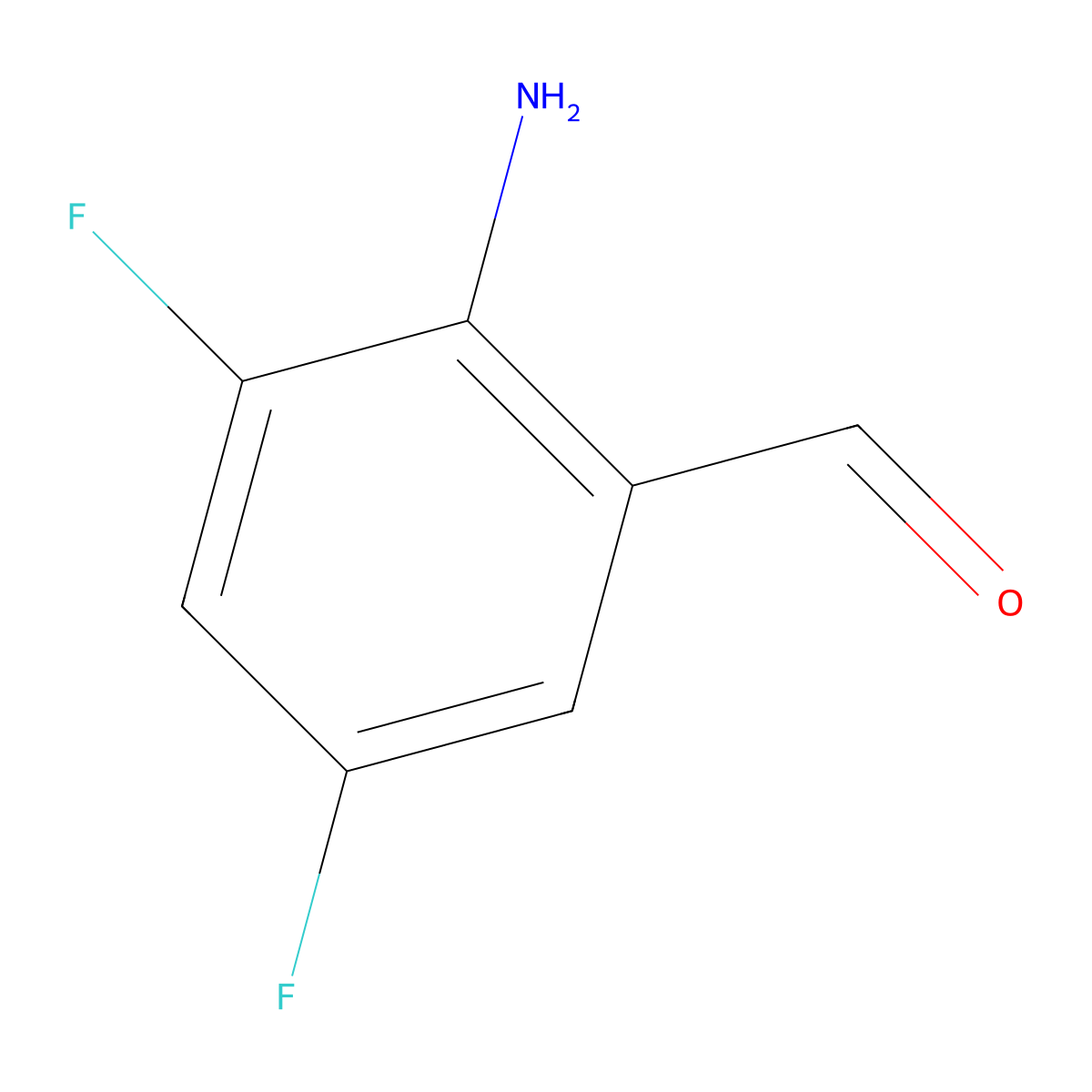 2-Amino-3,5-difluorobenzaldehyde molecular structure, CAS 1378795-86-8