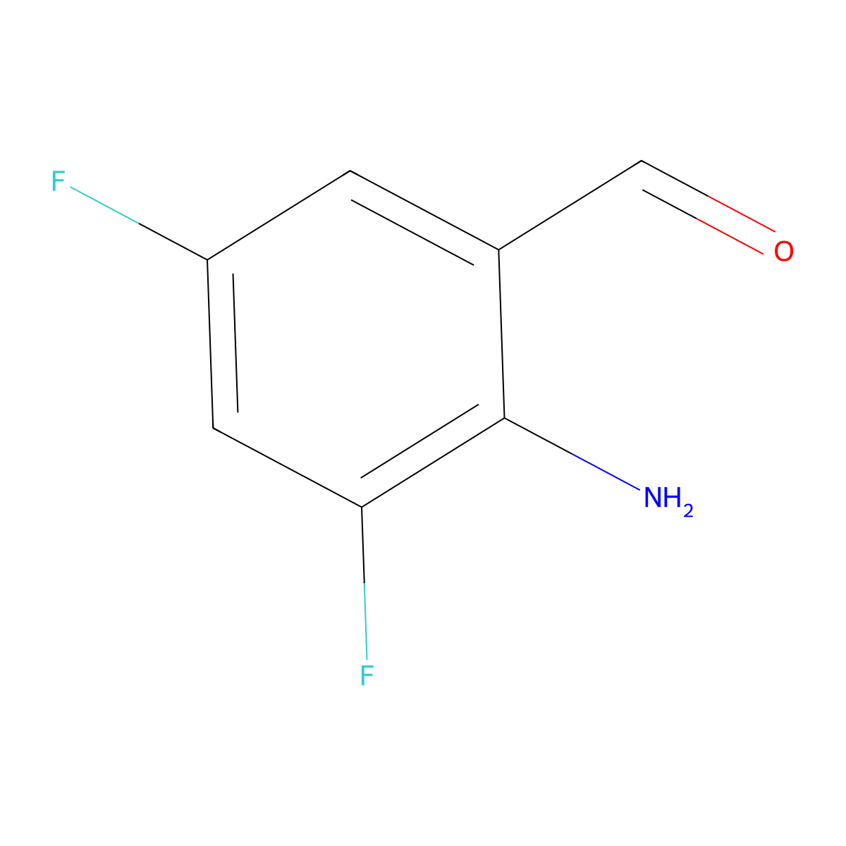2-Amino-3,5-difluorobenzaldehyde molecular structure, CAS 1378795-86-8