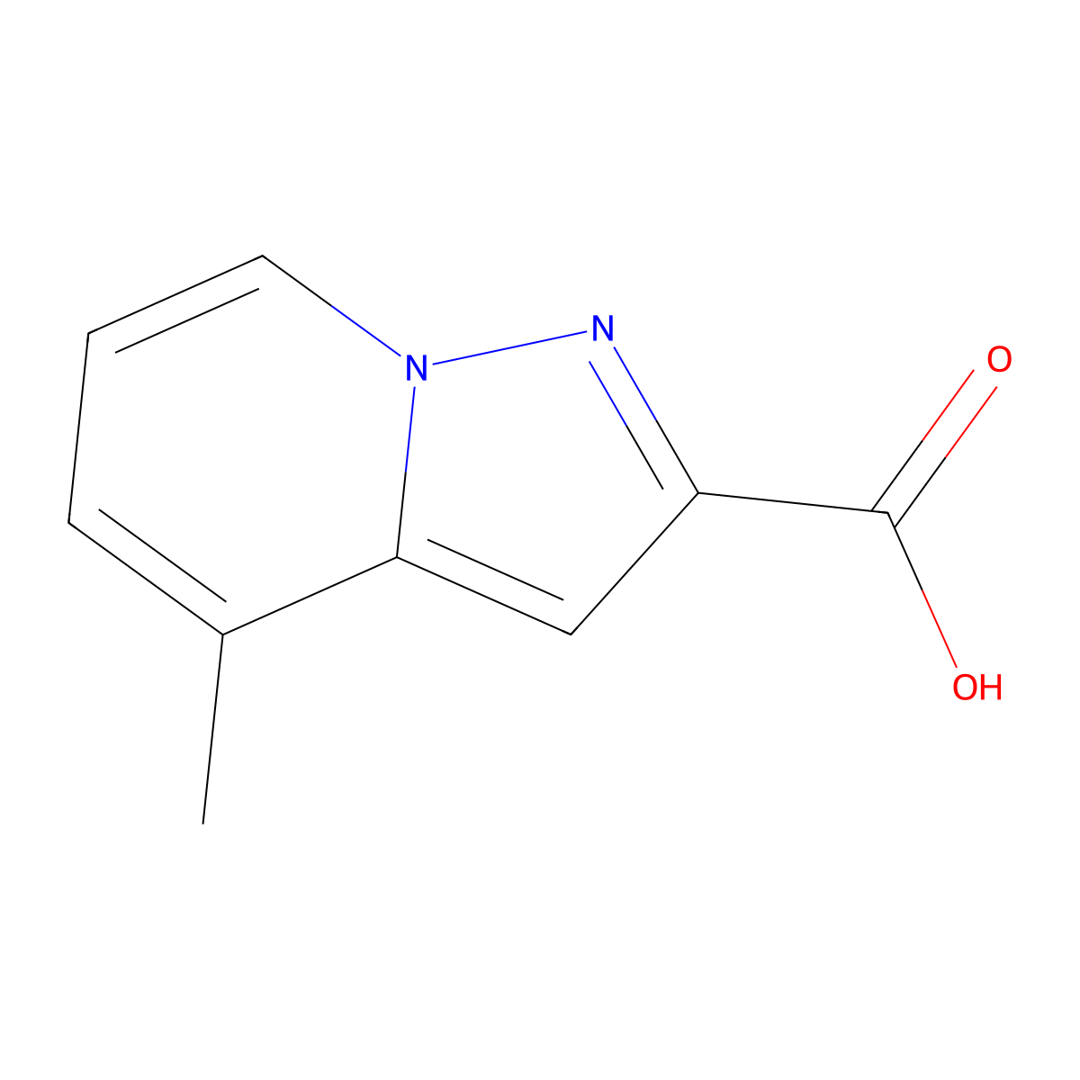 4-Methylpyrazolo[1,5-a]pyridine-2-carboxylic acid molecular structure, CAS 1378796-99-6