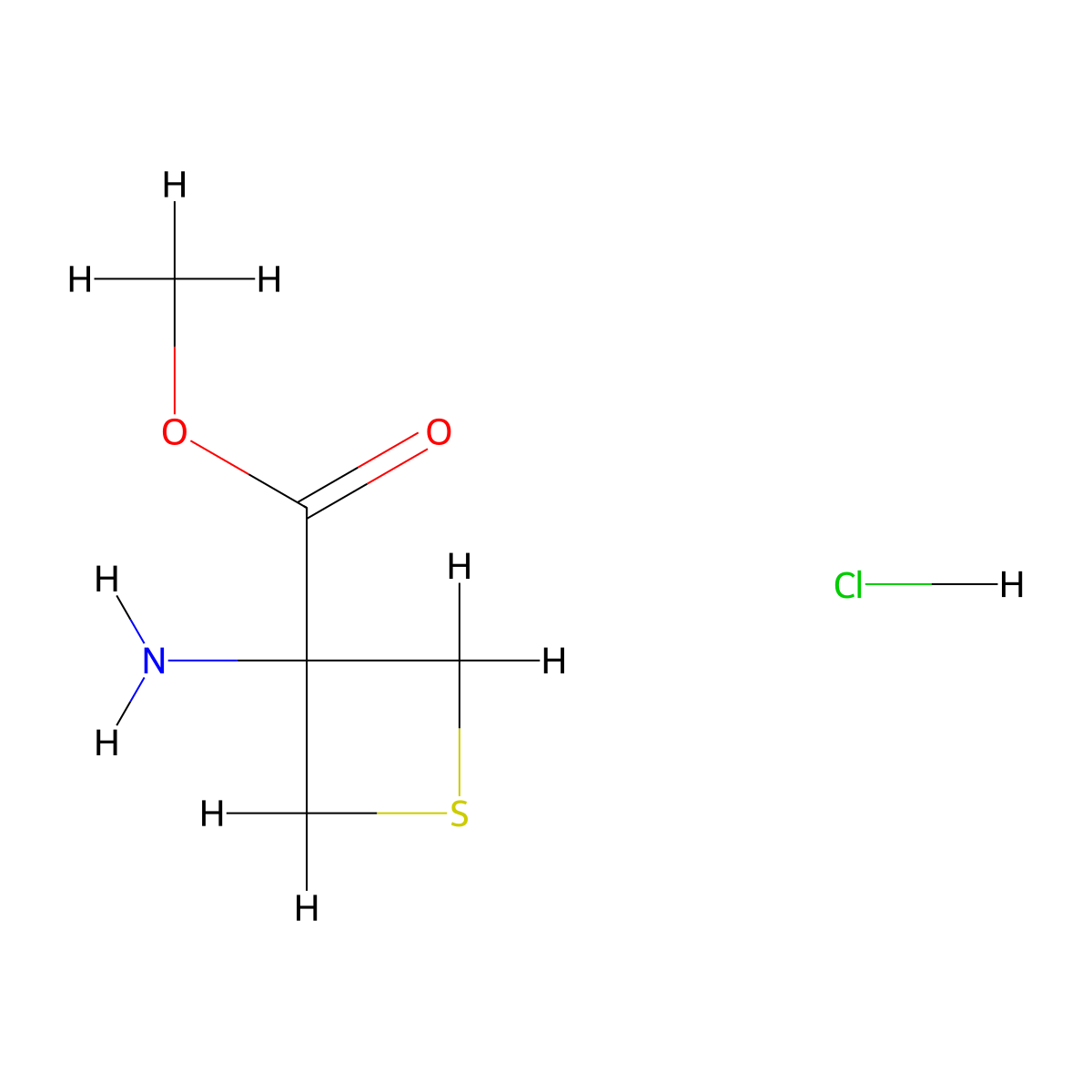 Methyl 3-aminothietane-3-carboxylate hydrochloride molecular structure, CAS 1378798-19-6