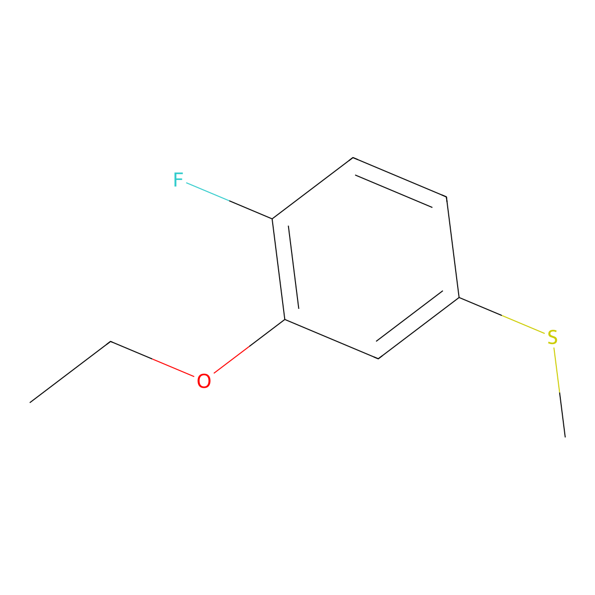 (3-Ethoxy-4-fluorophenyl)(methyl)sulfane molecular structure, CAS 1378798-24-3
