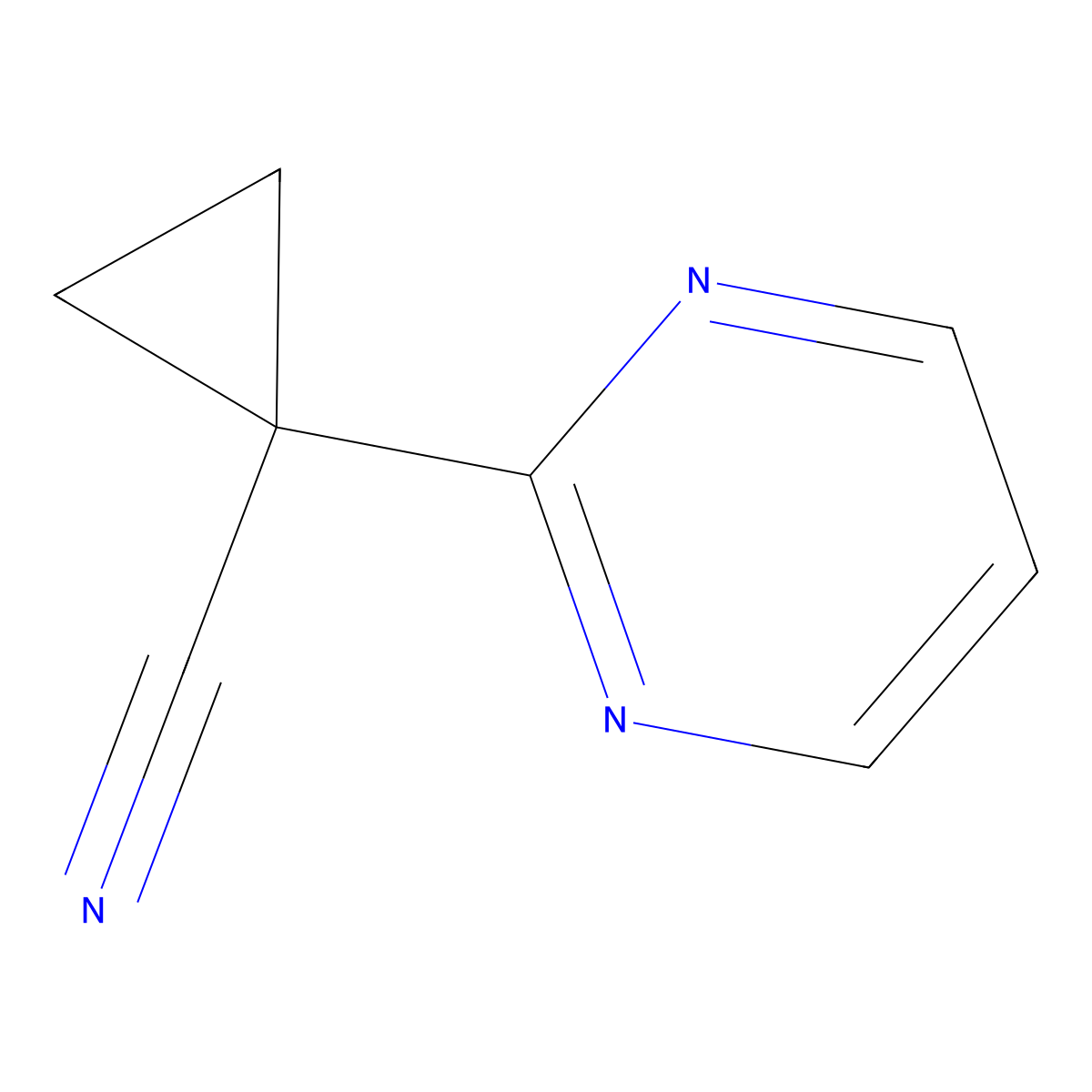 1-(Pyrimidin-2-yl)cyclopropane-1-carbonitrile molecular structure, CAS 1378798-49-2