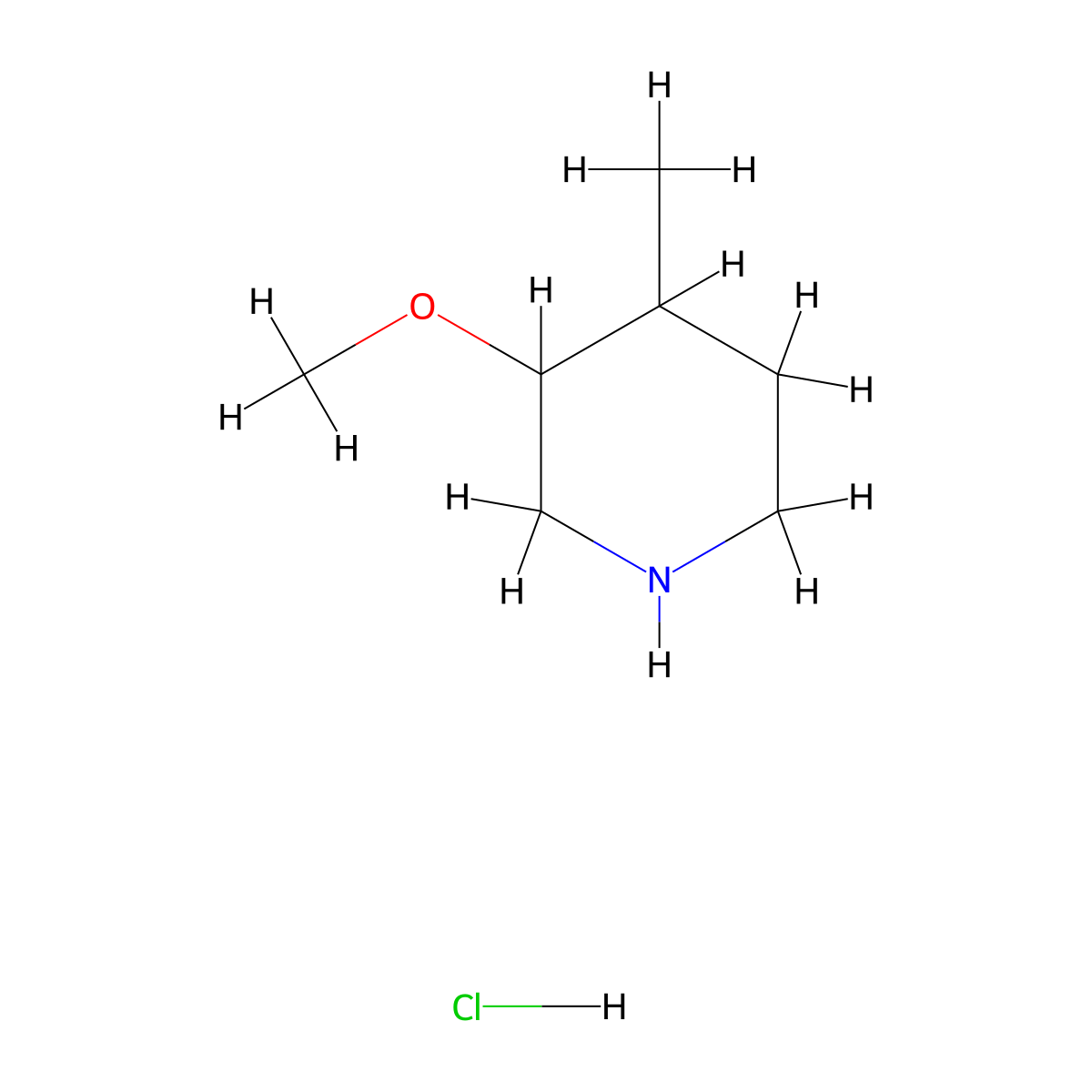 3-Methoxy-4-methylpiperidine hydrochloride molecular structure, CAS 1378798-64-1