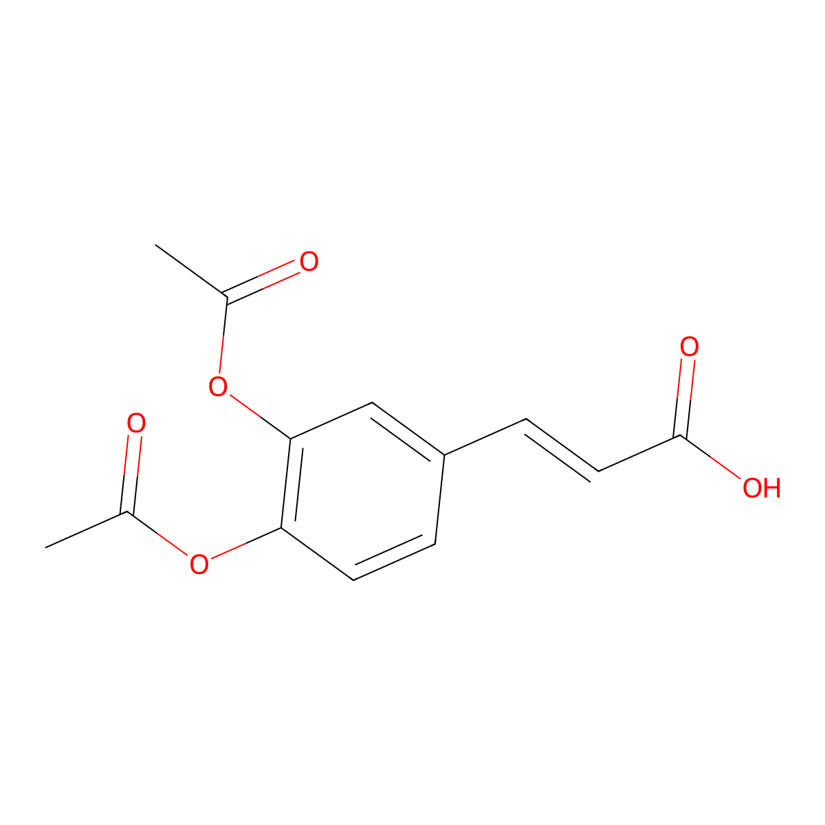 3,4-Diacetoxycinnamic acid molecular structure, CAS 13788-48-2