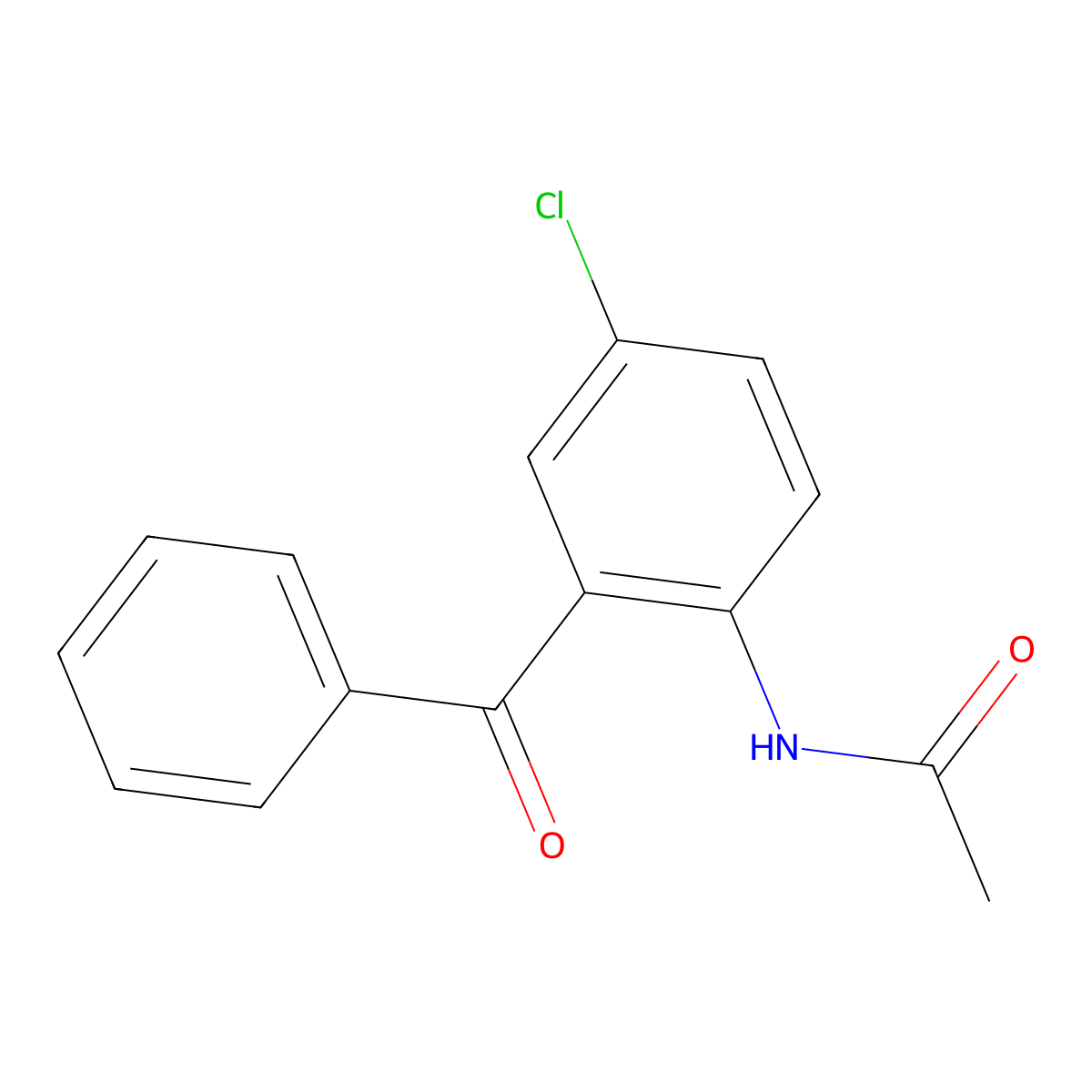 N-(2-Benzoyl-4-chlorophenyl)acetamide molecular structure, CAS 13788-59-5