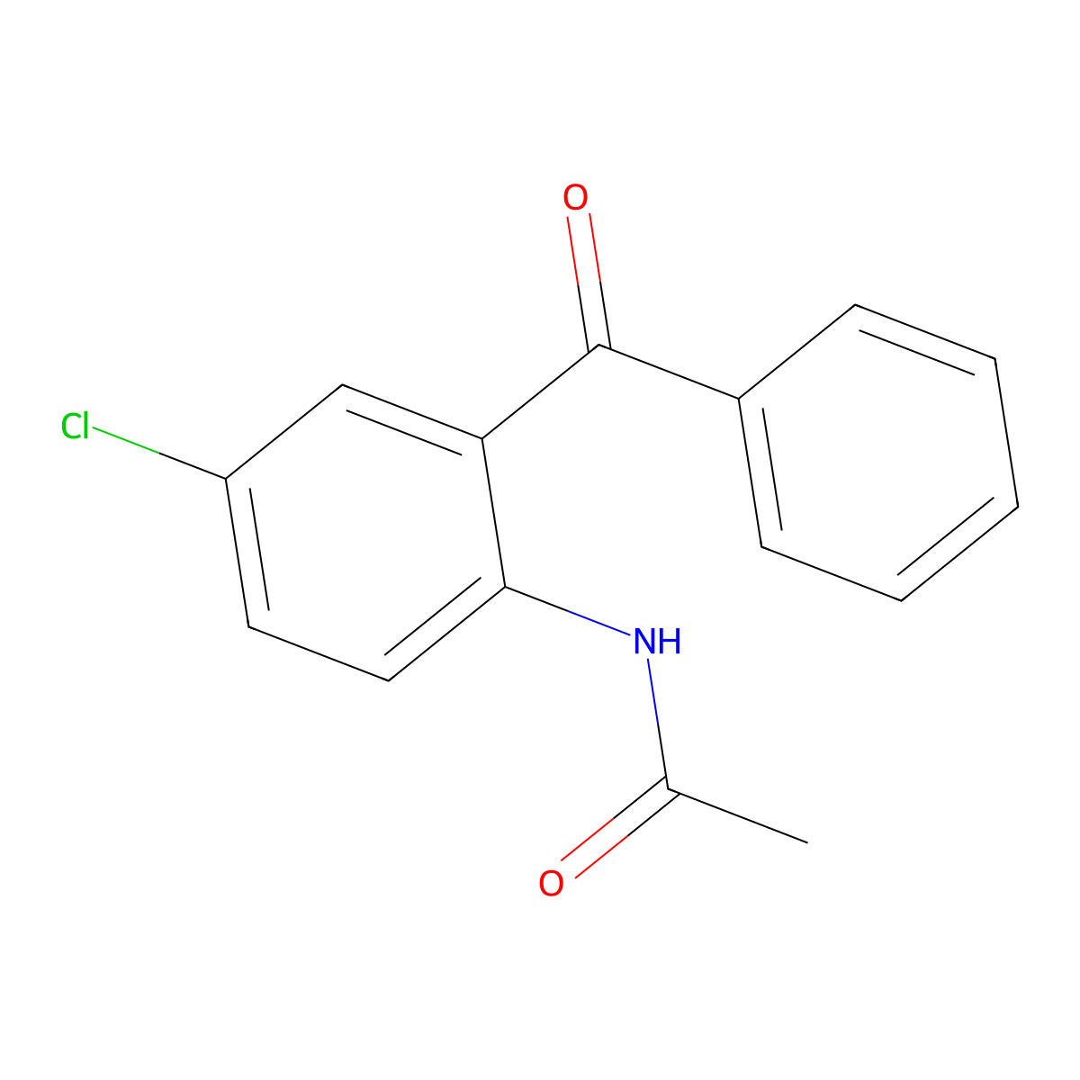 N-(2-Benzoyl-4-chlorophenyl)acetamide molecular structure, CAS 13788-59-5