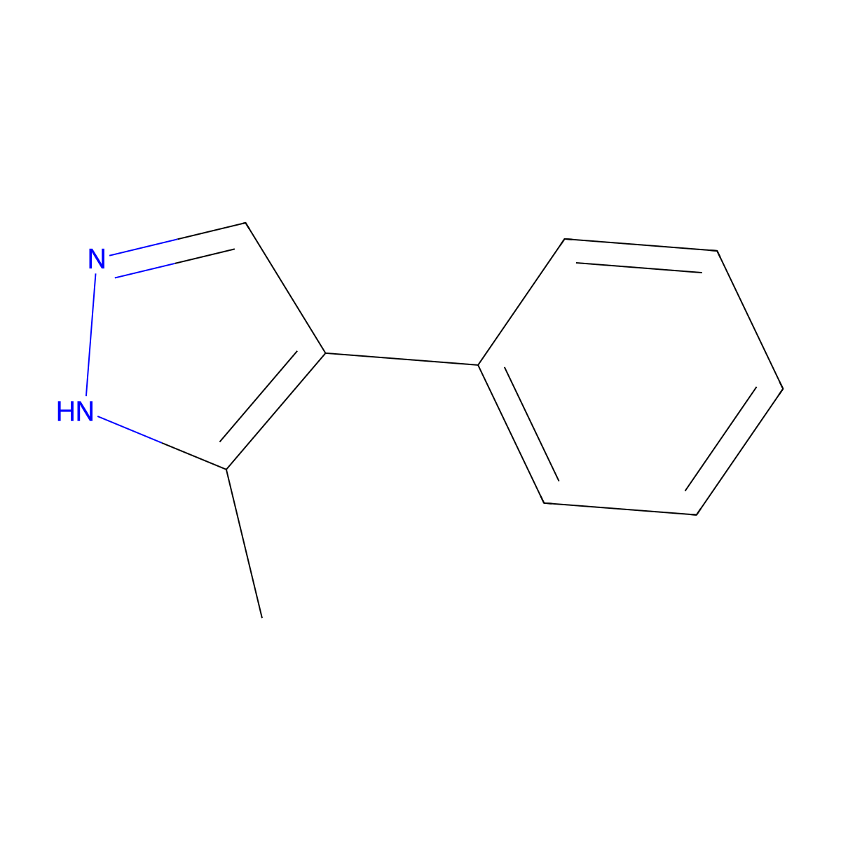 3-Methyl-4-phenylpyrazol molecular structure, CAS 13788-84-6