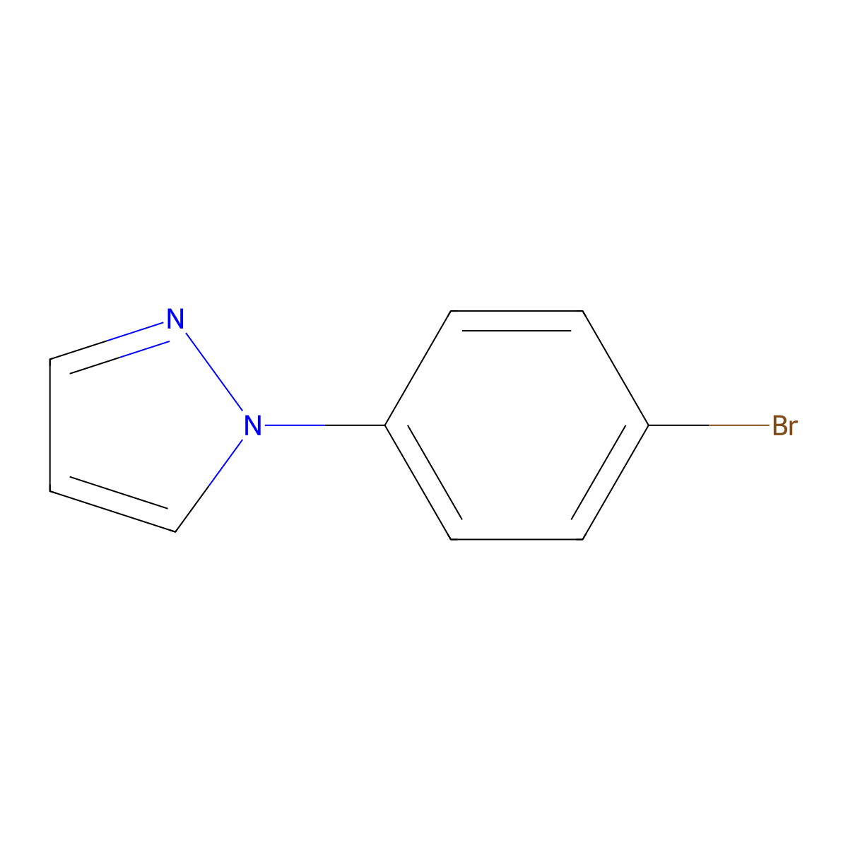 1-(4-bromophenyl)-1H-pyrazole molecular structure, CAS 13788-92-6