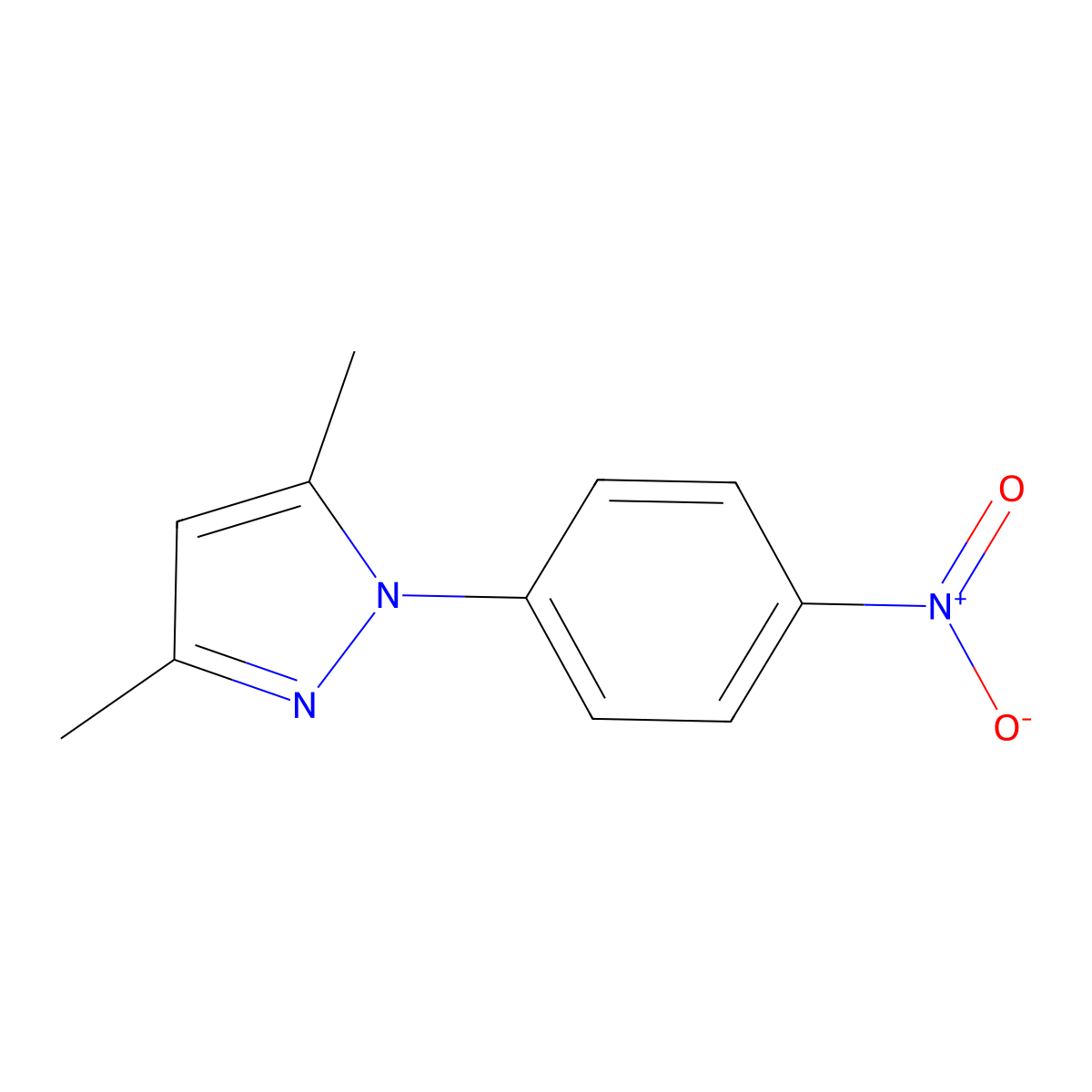 3,5-Dimethyl-1-(4-nitrophenyl)-1H-pyrazole molecular structure, CAS 13788-94-8