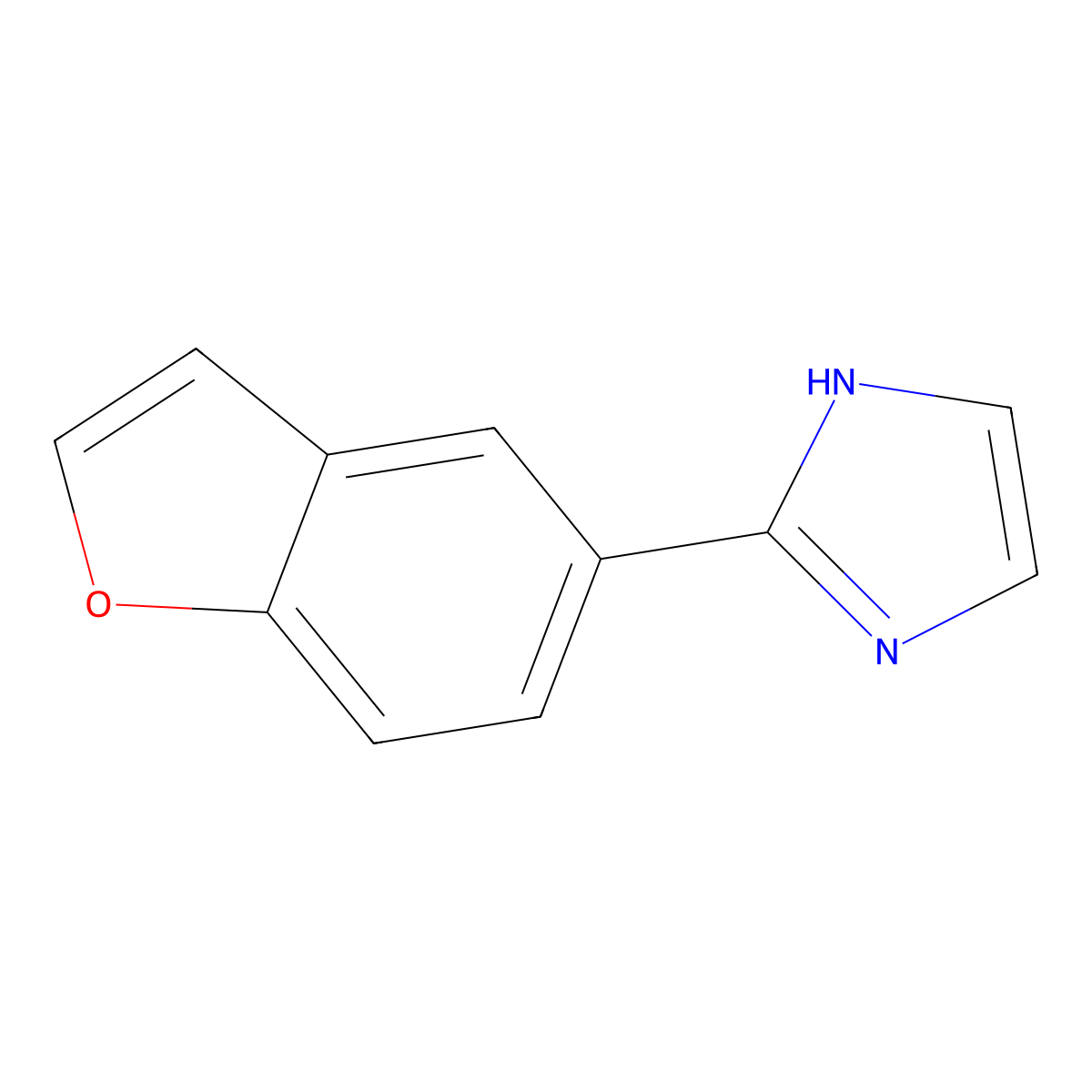 2-(1-benzofuran-5-yl)-1H-imidazole molecular structure, CAS 1378801-12-7