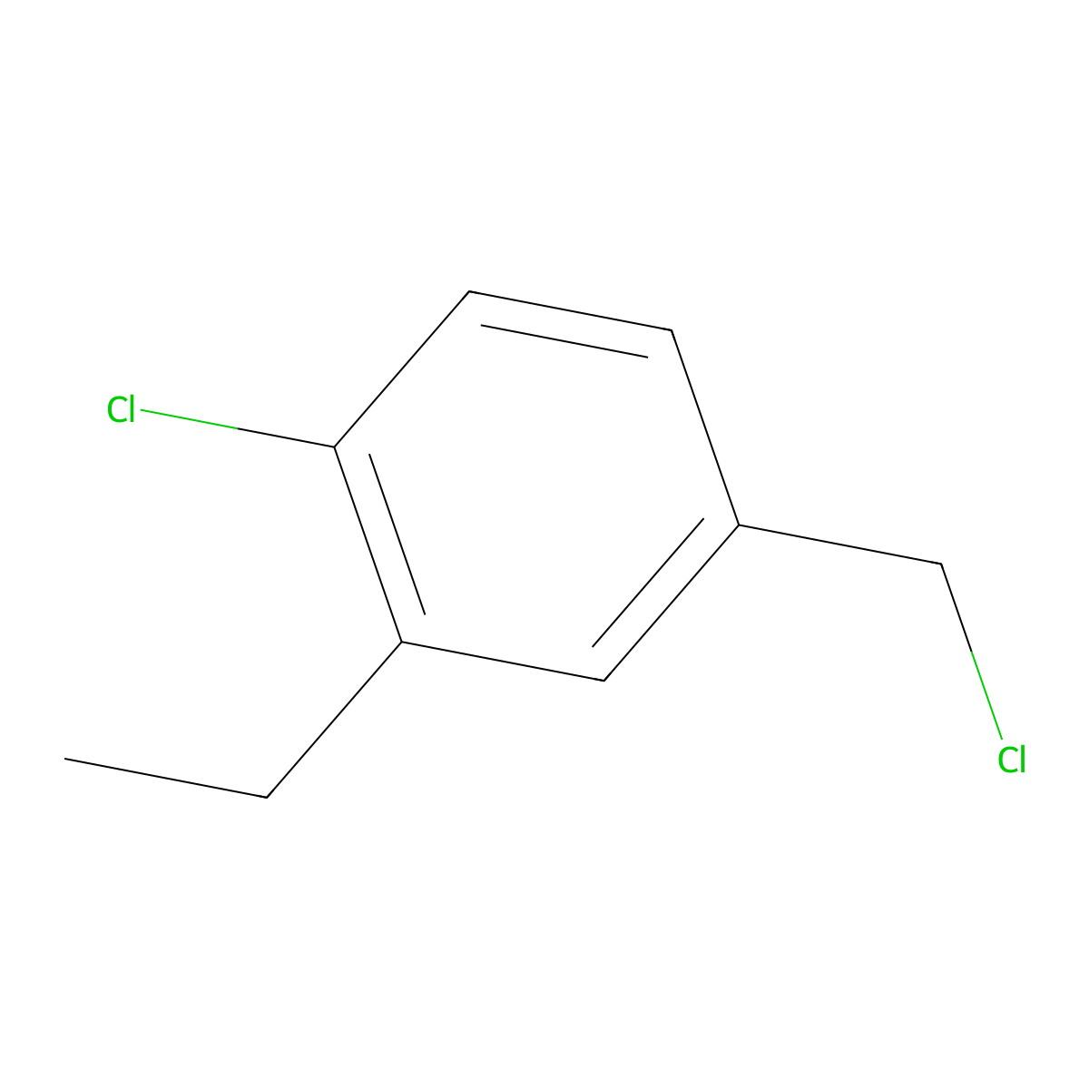 1-Chloro-4-(chloromethyl)-2-ethylbenzene molecular structure, CAS 1378801-91-2