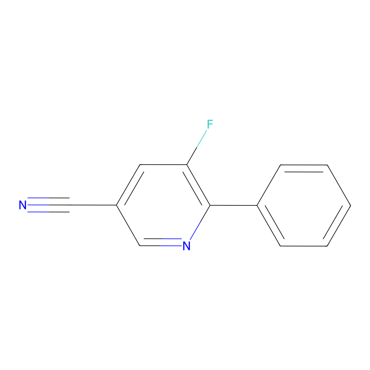 5-Fluoro-6-phenylnicotinonitrile molecular structure, CAS 1378802-76-6