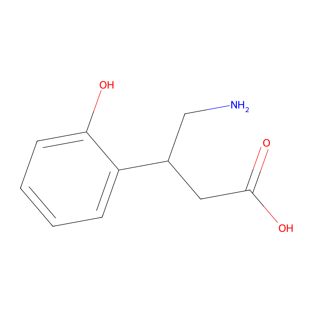 4-Amino-3-(2-hydroxyphenyl)butanoic acid molecular structure, CAS 1378802-99-3