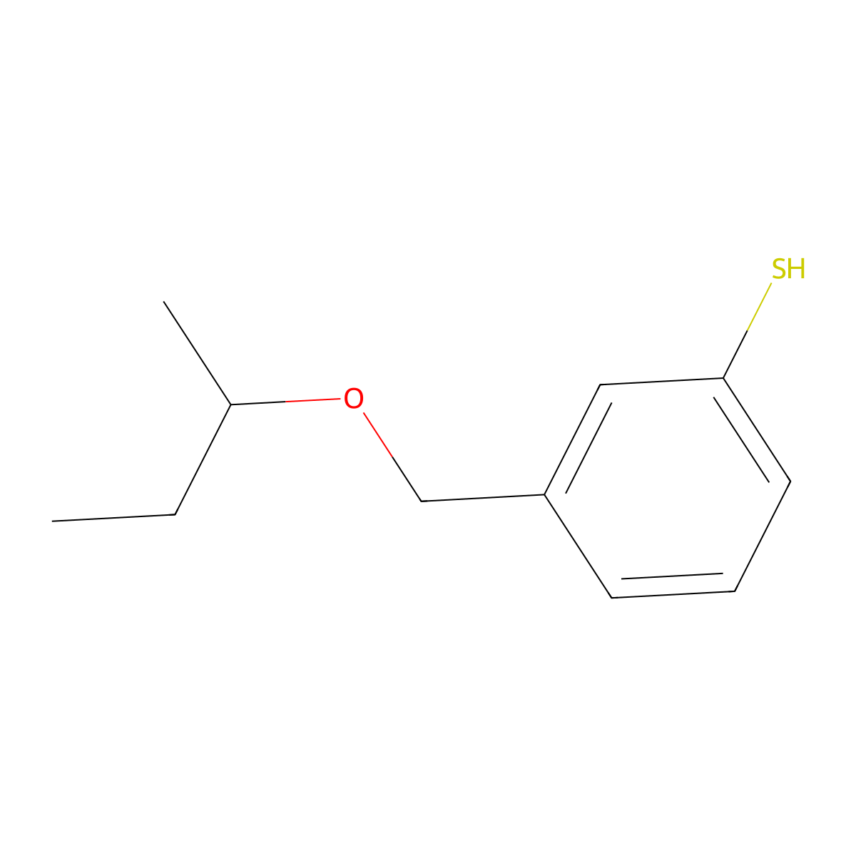 3-[(sec-Butyloxy)methyl]thiophenol molecular structure, CAS 1378803-09-8