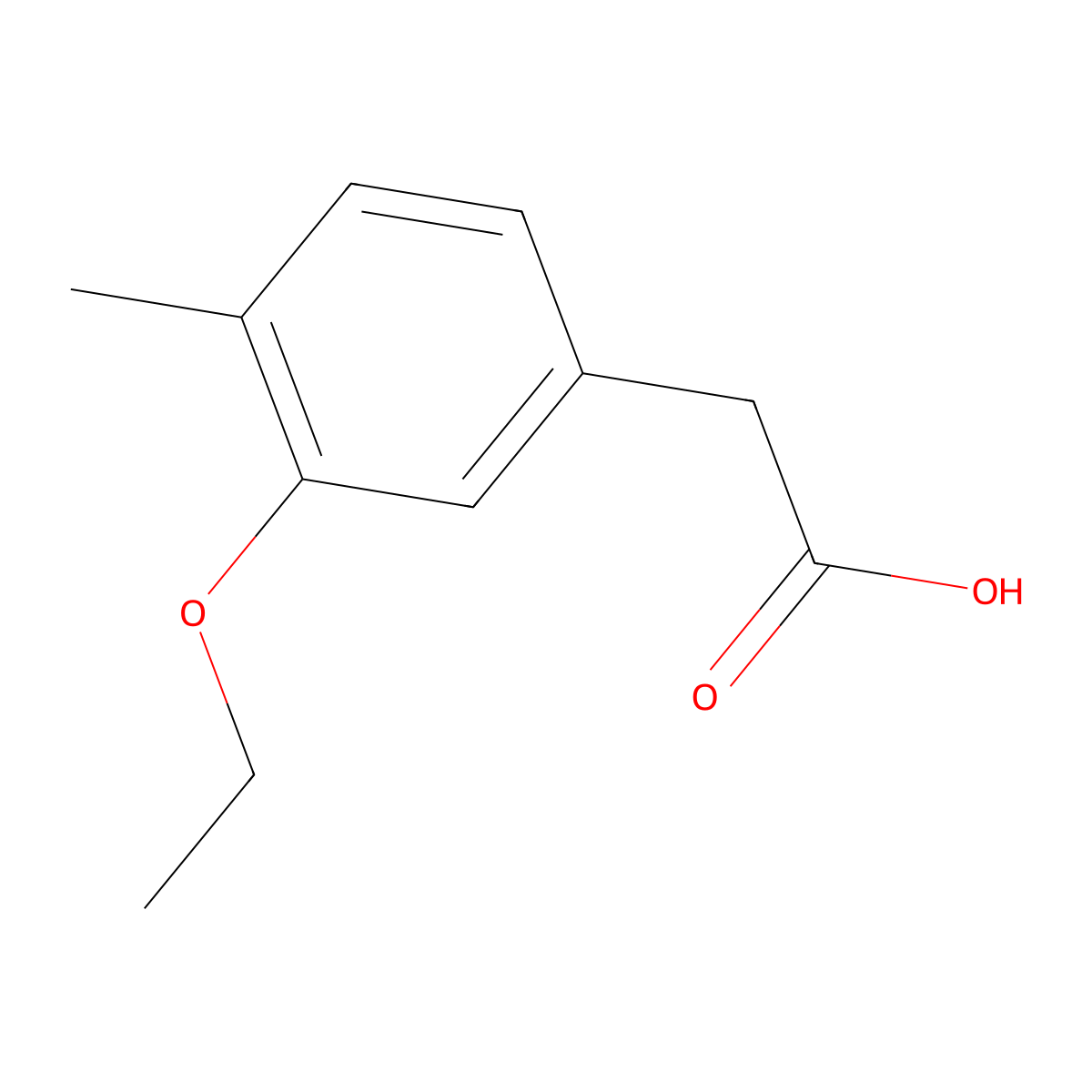 3-Ethoxy-4-methyl-phenylacetic acid molecular structure, CAS 1378803-68-9