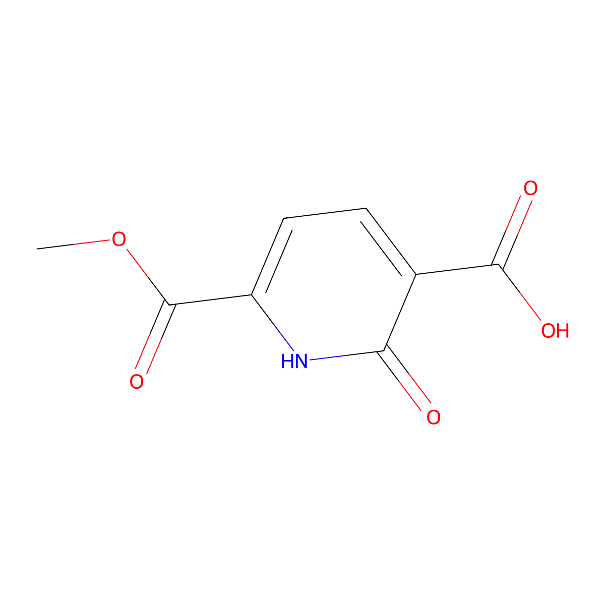 2-Hydroxy-6-(methoxycarbonyl)pyridine-3-carboxylic acid molecular structure, CAS 1378804-22-8