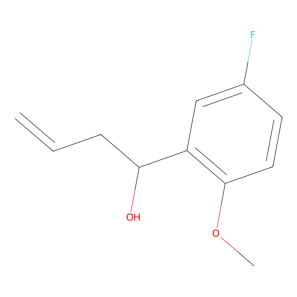 4-(3-Fluoro-6-methoxyphenyl)-1-buten-4-ol molecular structure, CAS 1378804-74-0