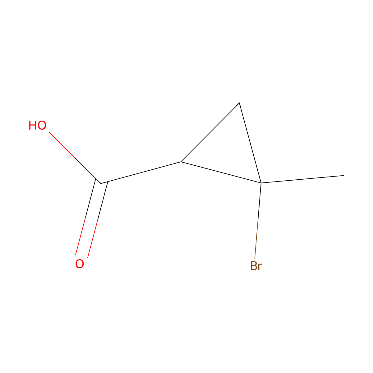 2-Bromo-2-methylcyclopropane-1-carboxylic acid molecular structure, CAS 1378805-61-8