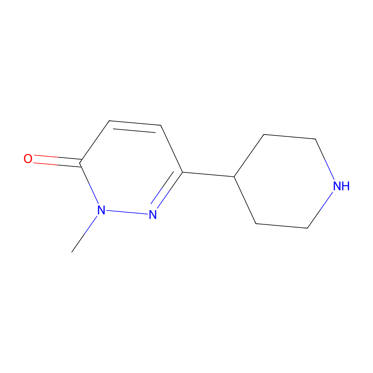 2-Methyl-6-(piperidin-4-yl)-2,3-dihydropyridazin-3-one molecular structure, CAS 1378809-87-0
