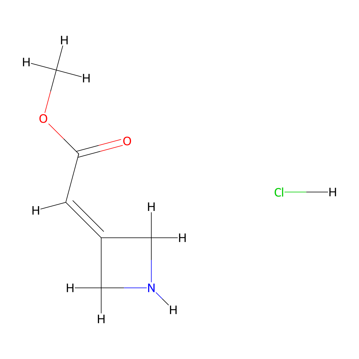 Methyl 2-(azetidin-3-ylidene)acetate hydrochloride molecular structure, CAS 1378809-91-6