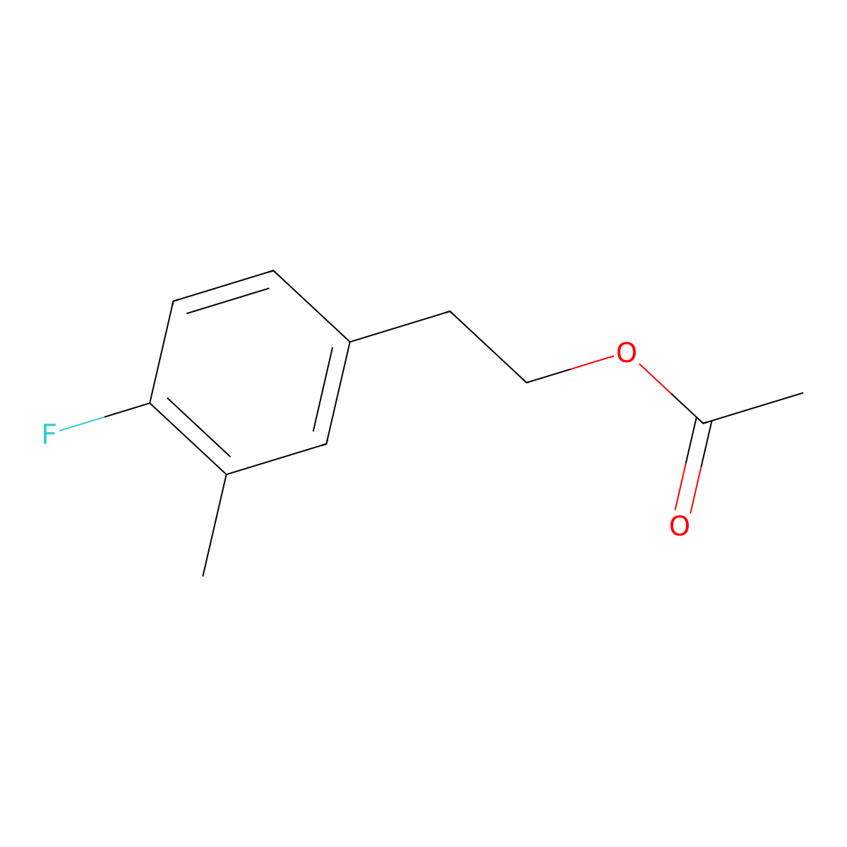4-Fluoro-3-methylphenethyl acetate molecular structure, CAS 1378809-92-7