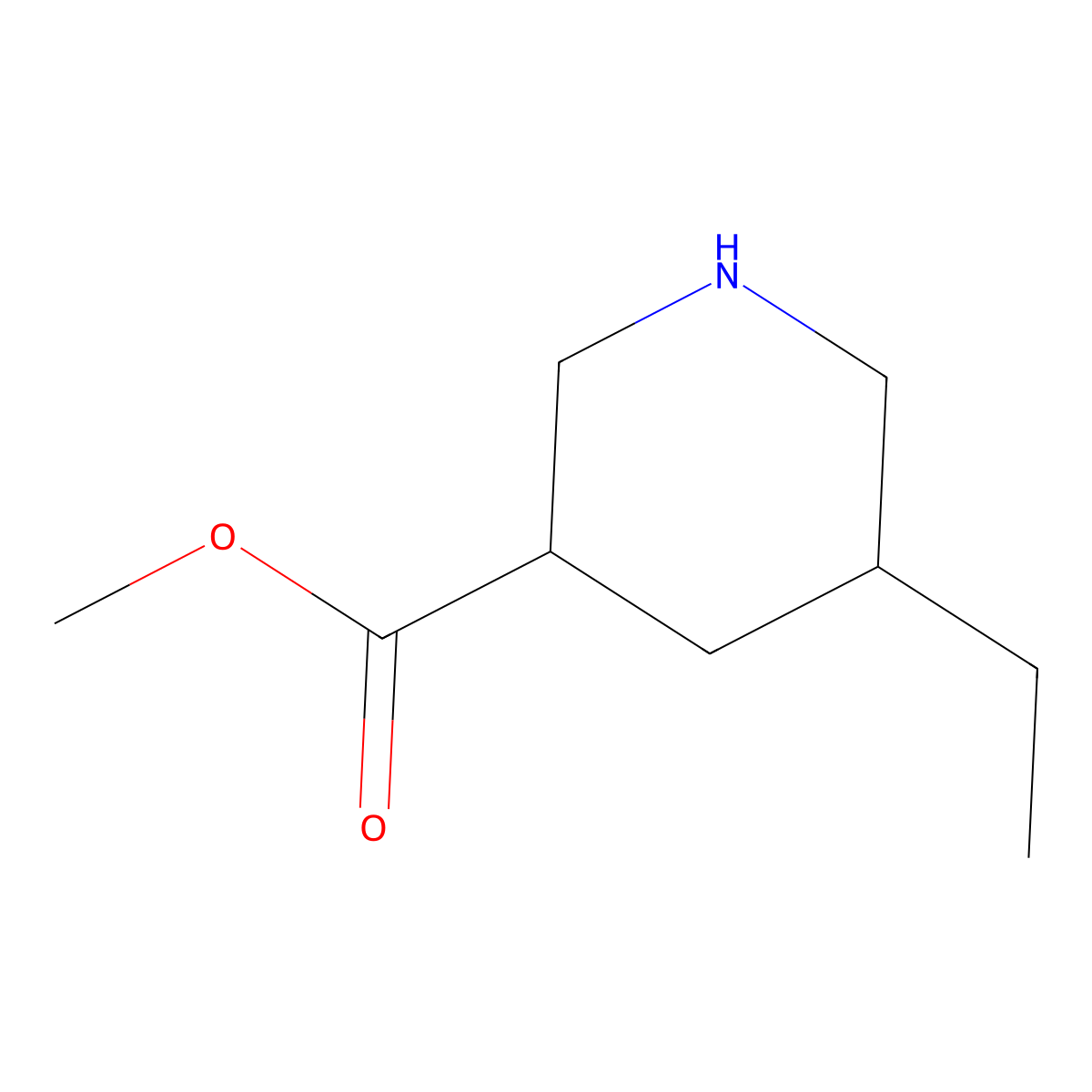 Methyl 5-ethylpiperidine-3-carboxylate molecular structure, CAS 1378813-21-8