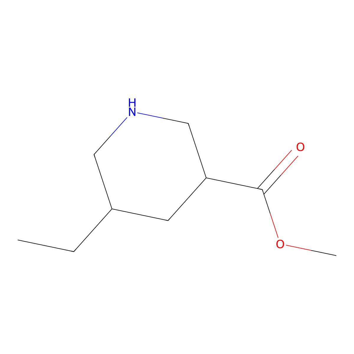 Methyl 5-ethylpiperidine-3-carboxylate molecular structure, CAS 1378813-21-8