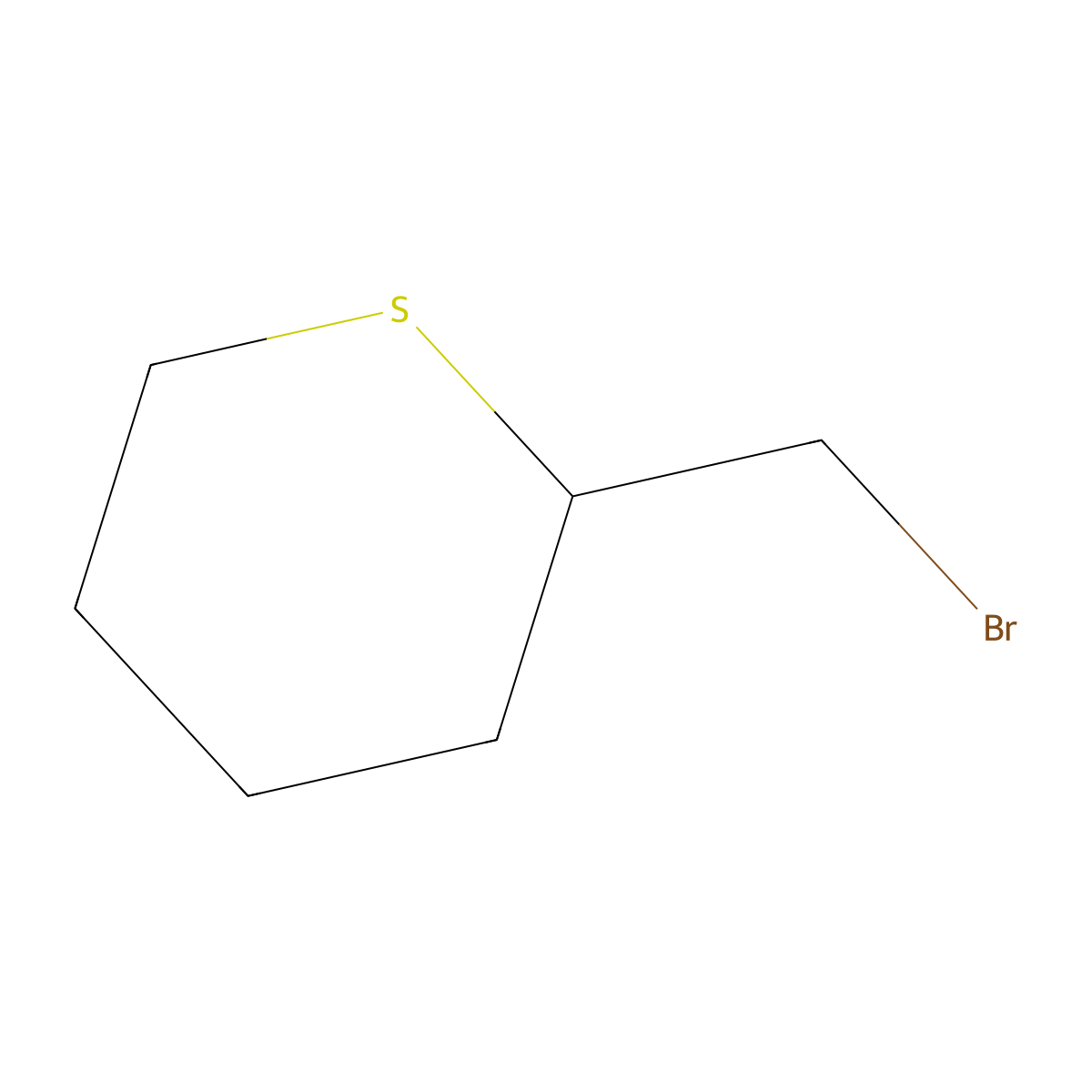 2-(Bromomethyl)thiane molecular structure, CAS 1378813-24-1