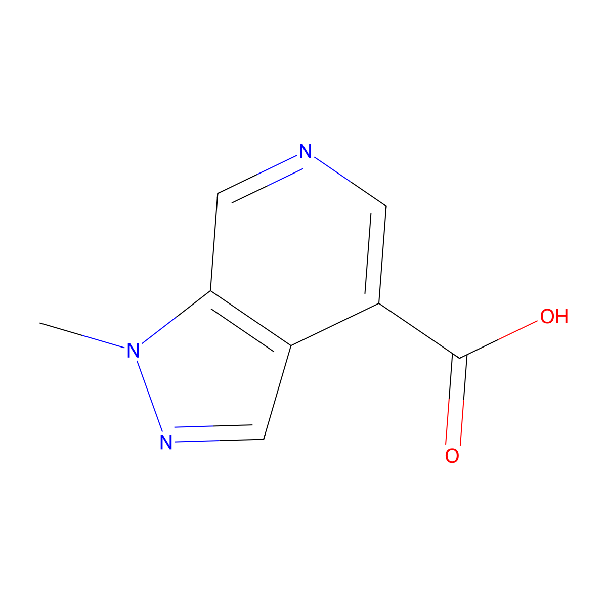 1-methyl-1H-pyrazolo[3,4-c]pyridine-4-carboxylic acid molecular structure, CAS 1378814-26-6