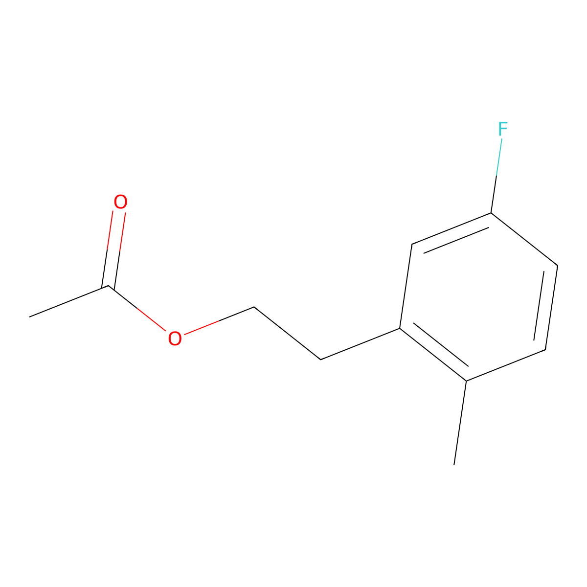 3-Fluoro-6-methylphenethyl acetate molecular structure, CAS 1378814-52-8