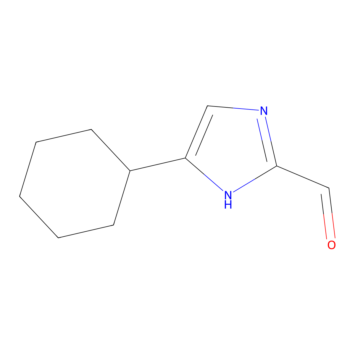 4-cyclohexyl-1H-imidazole-2-carbaldehyde molecular structure, CAS 1378814-68-6