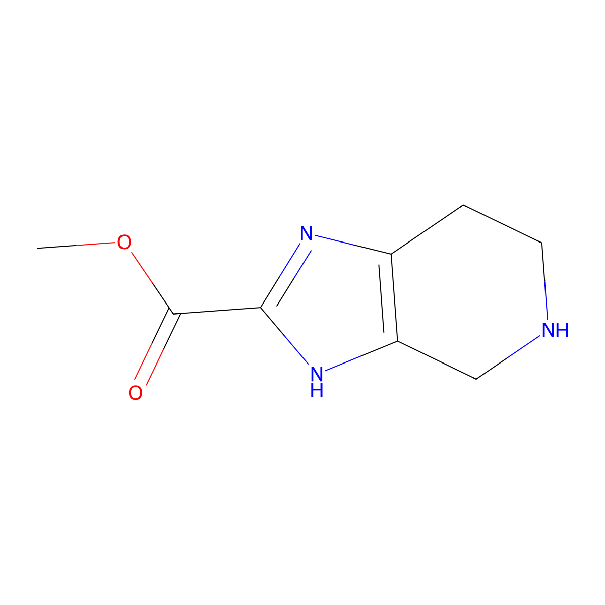 methyl 1H,4H,5H,6H,7H-imidazo[4,5-c]pyridine-2-carboxylate molecular structure, CAS 1378814-75-5