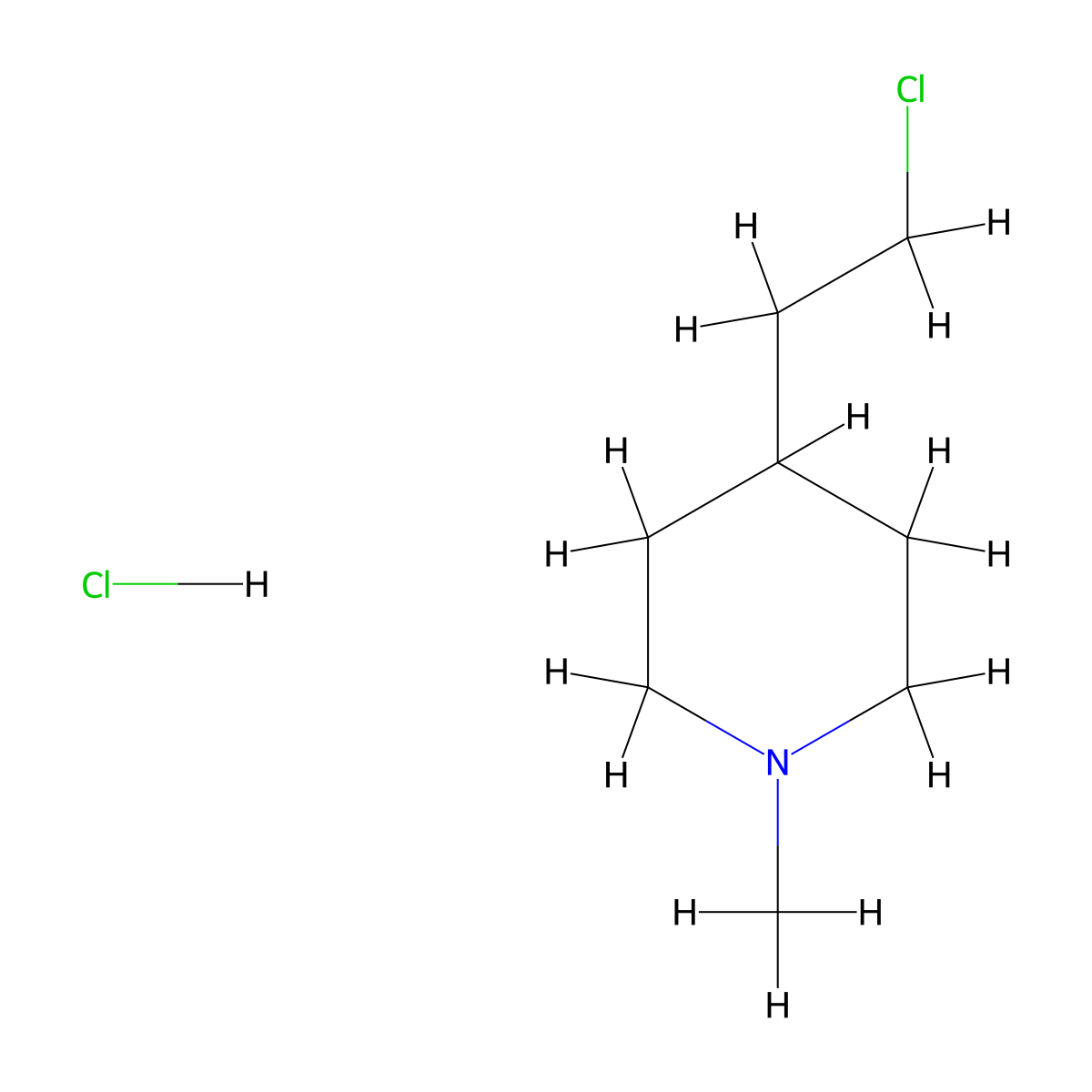 4-(2-Chloroethyl)-1-methylpiperidine hydrochloride molecular structure, CAS 1378816-00-2