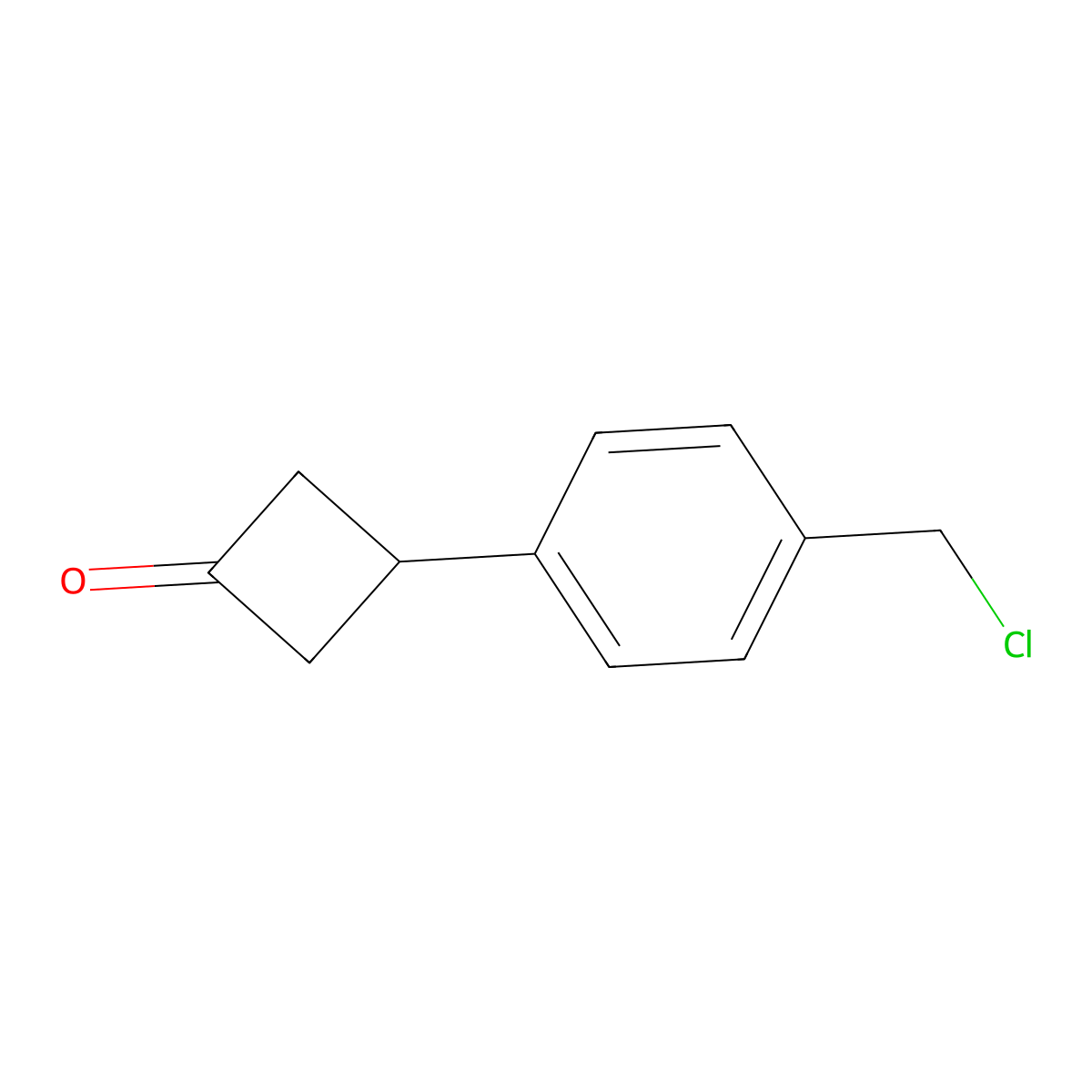 3-[4-(Chloromethyl)phenyl]cyclobutan-1-one molecular structure, CAS 1378816-02-4