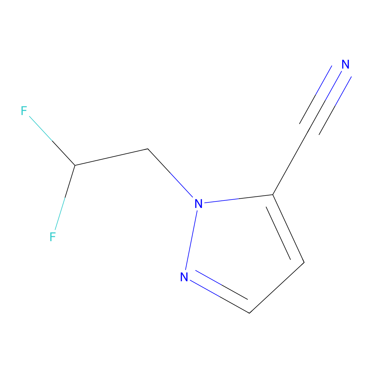 1-(2,2-Difluoroethyl)-1H-pyrazole-5-carbonitrile molecular structure, CAS 1378818-14-4