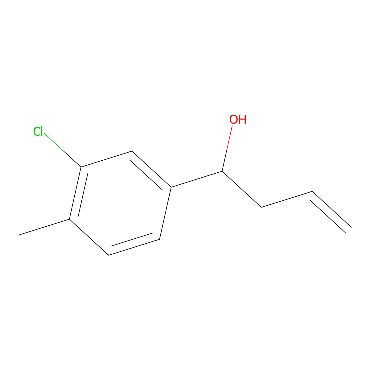 4-(3-Chloro-4-methylphenyl)-1-buten-4-ol molecular structure, CAS 1378818-21-3