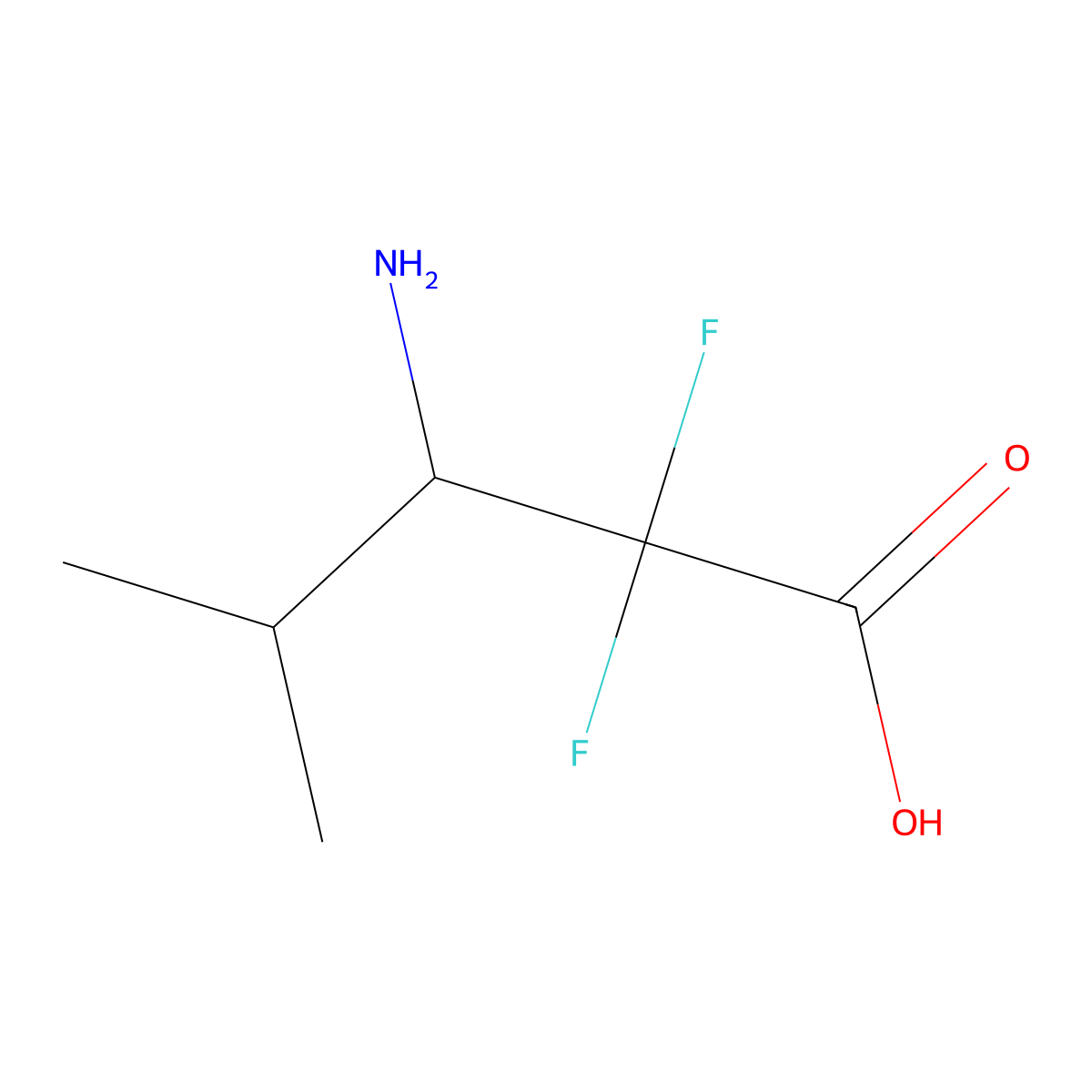 3-Amino-2,2-difluoro-4-methylpentanoic acid molecular structure, CAS 1378818-25-7