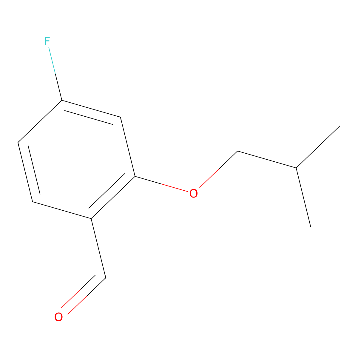 4-Fluoro-2-isobutoxybenzaldehyde molecular structure, CAS 1378819-12-5