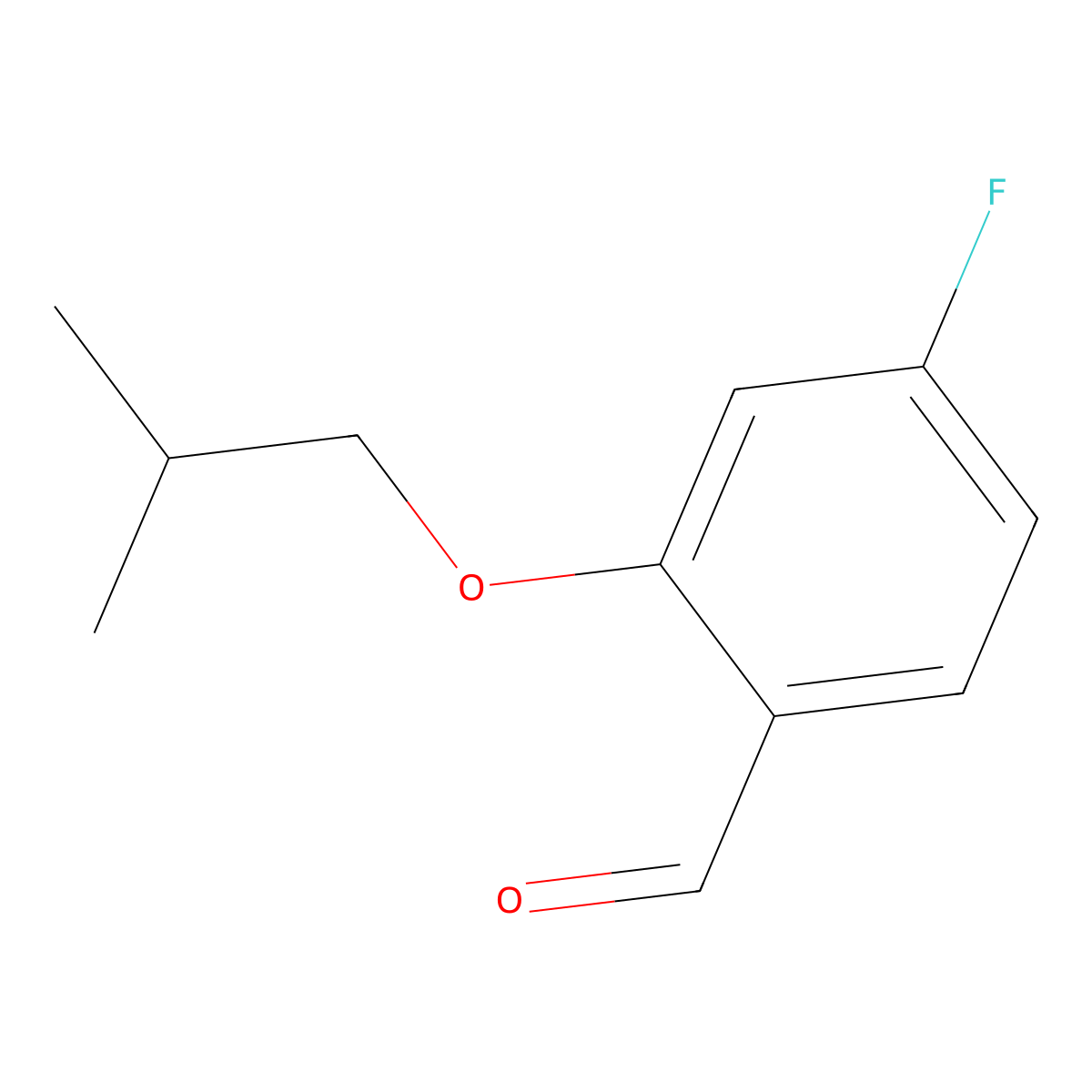 4-Fluoro-2-isobutoxybenzaldehyde molecular structure, CAS 1378819-12-5
