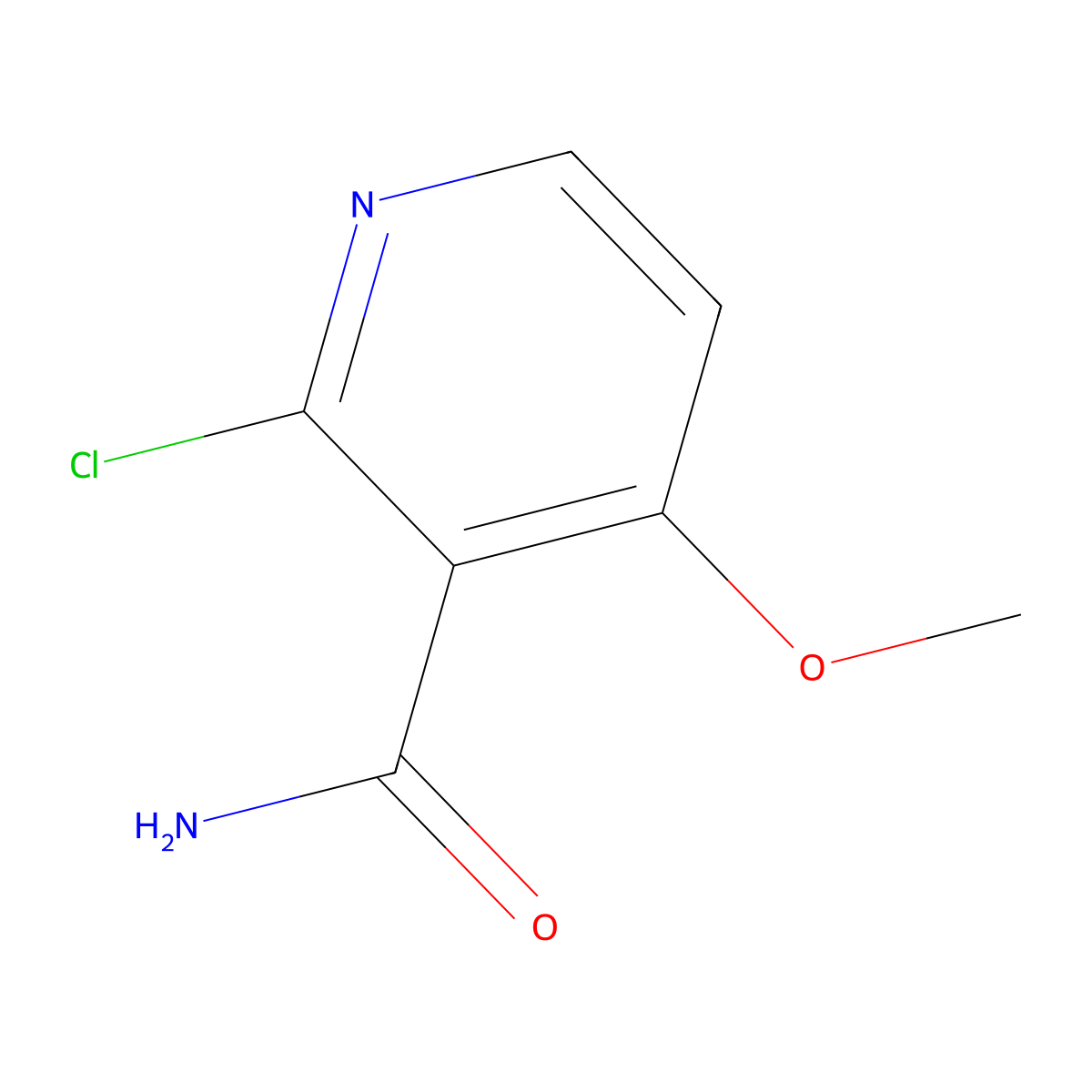 2-Chloro-4-methoxynicotinamide molecular structure, CAS 1378819-58-9
